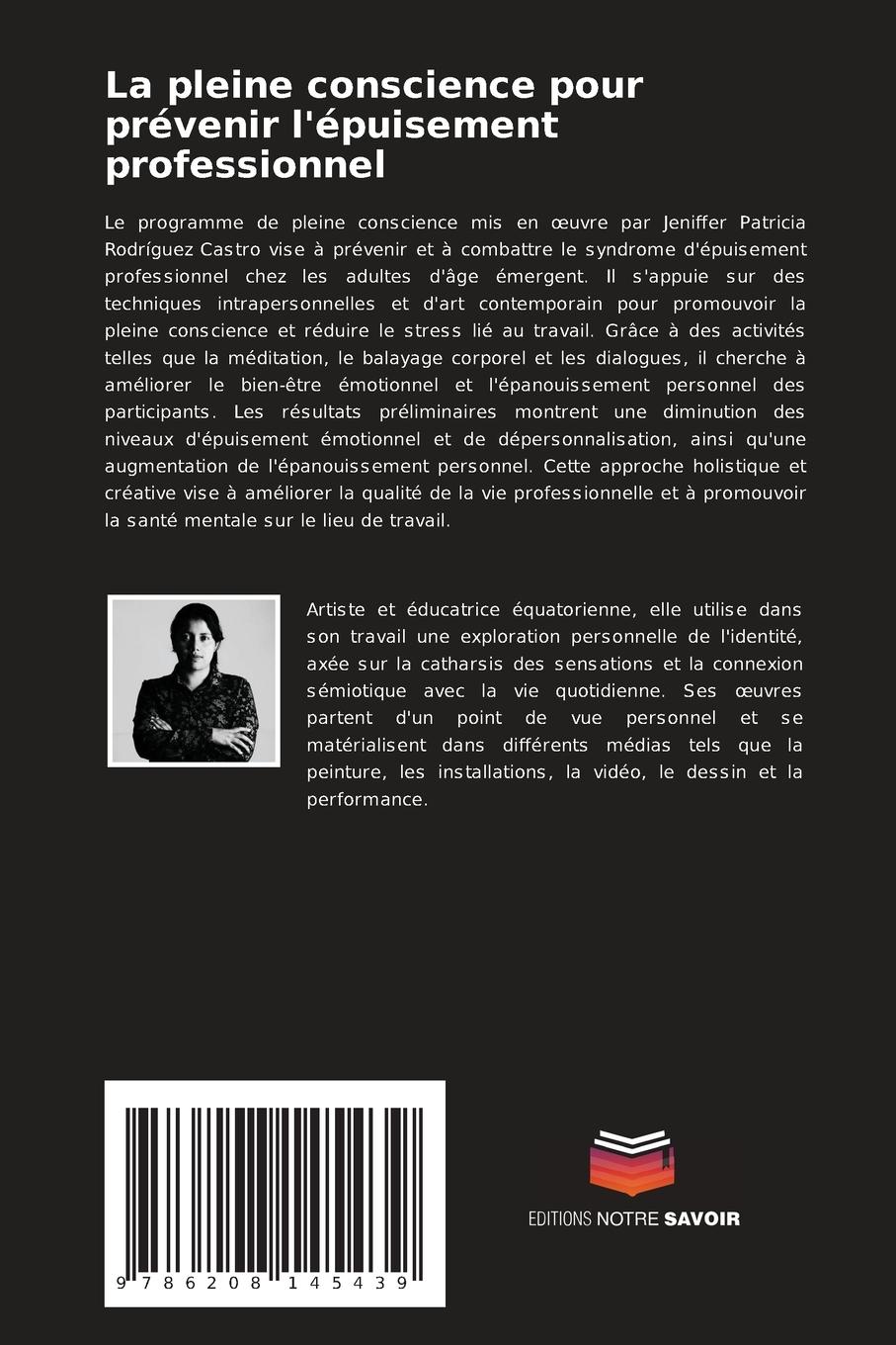 Rückseitencover La pleine conscience pour prévenir l'épuisement professionnel
