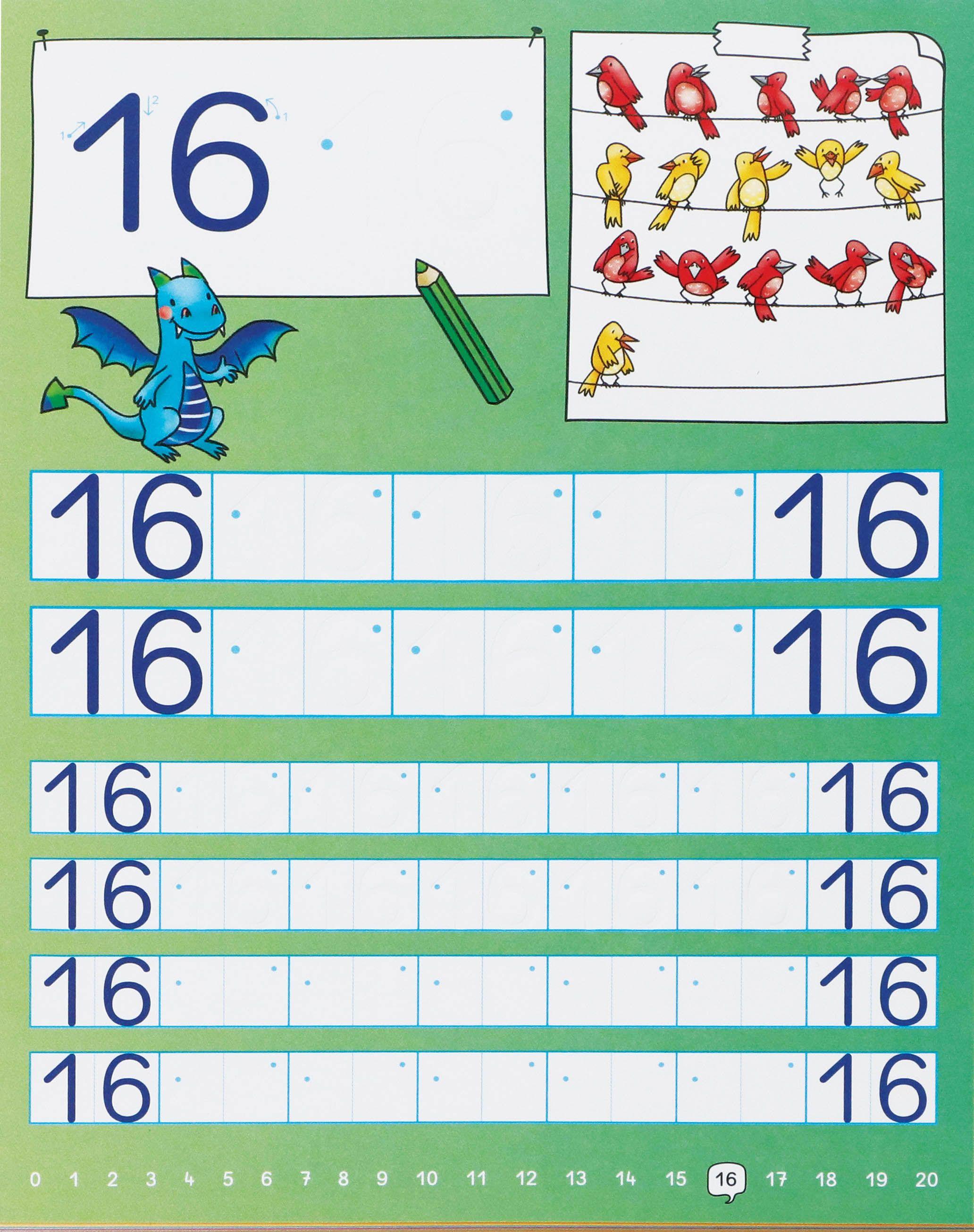 Beispielinhalt (Bild) Erstes Schreiben mit Spurrillen. Zahlen