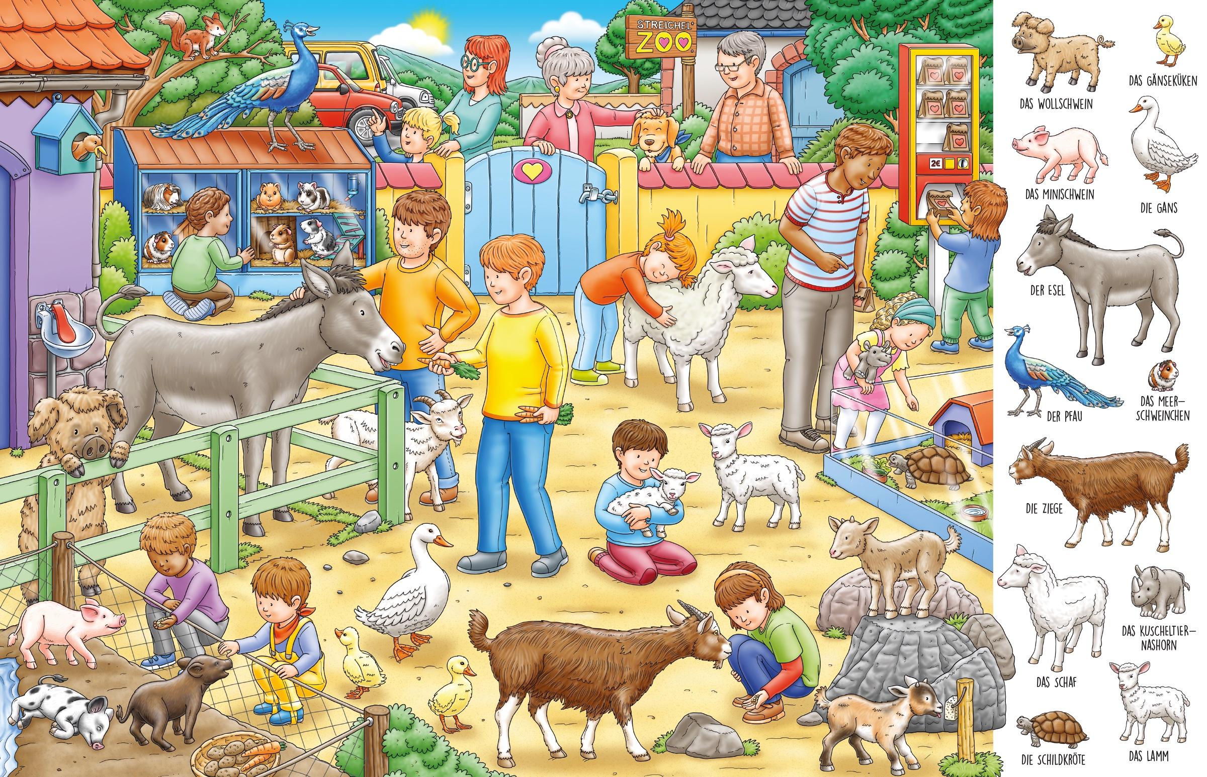 Beispielinhalt (Bild) Erste Wörter Wimmelbuch Tiere