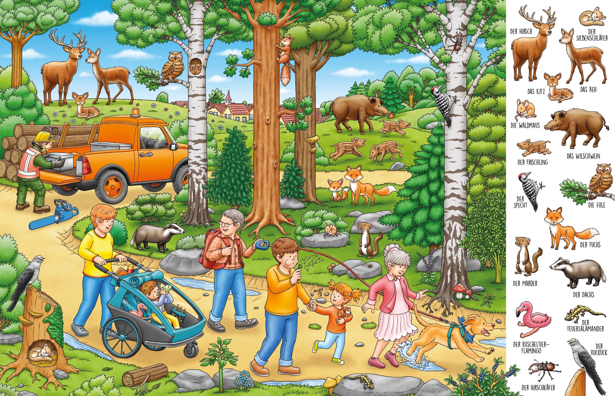 Beispielinhalt (Bild) Erste Wörter Wimmelbuch Tiere