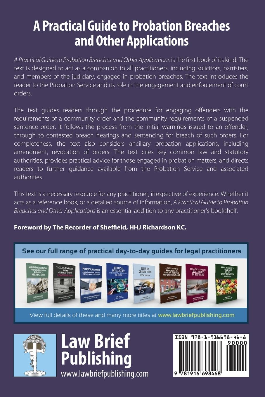 Rückseitencover A Practical Guide to Probation Breaches and Other Applications