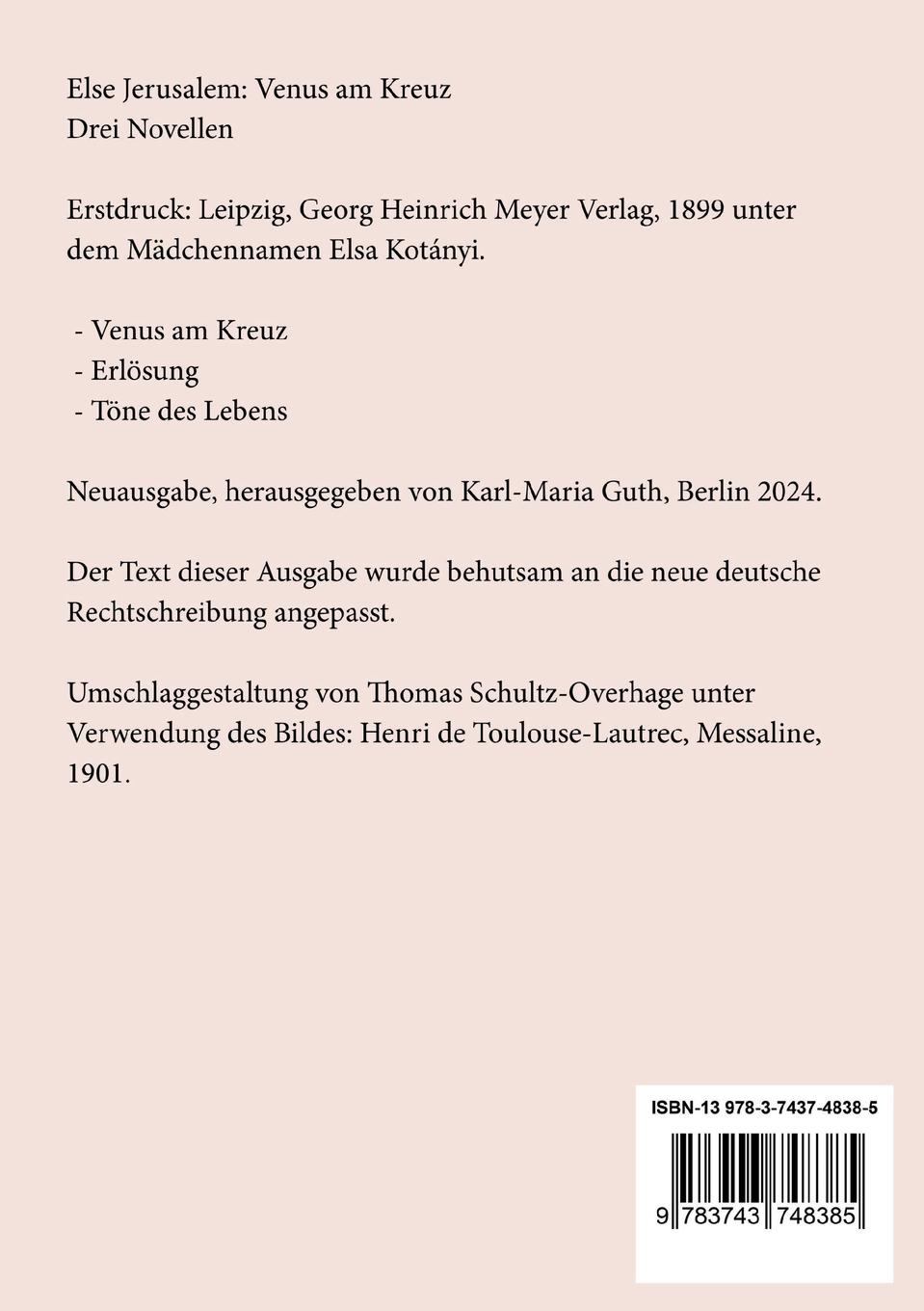 Rückseitencover Venus am Kreuz