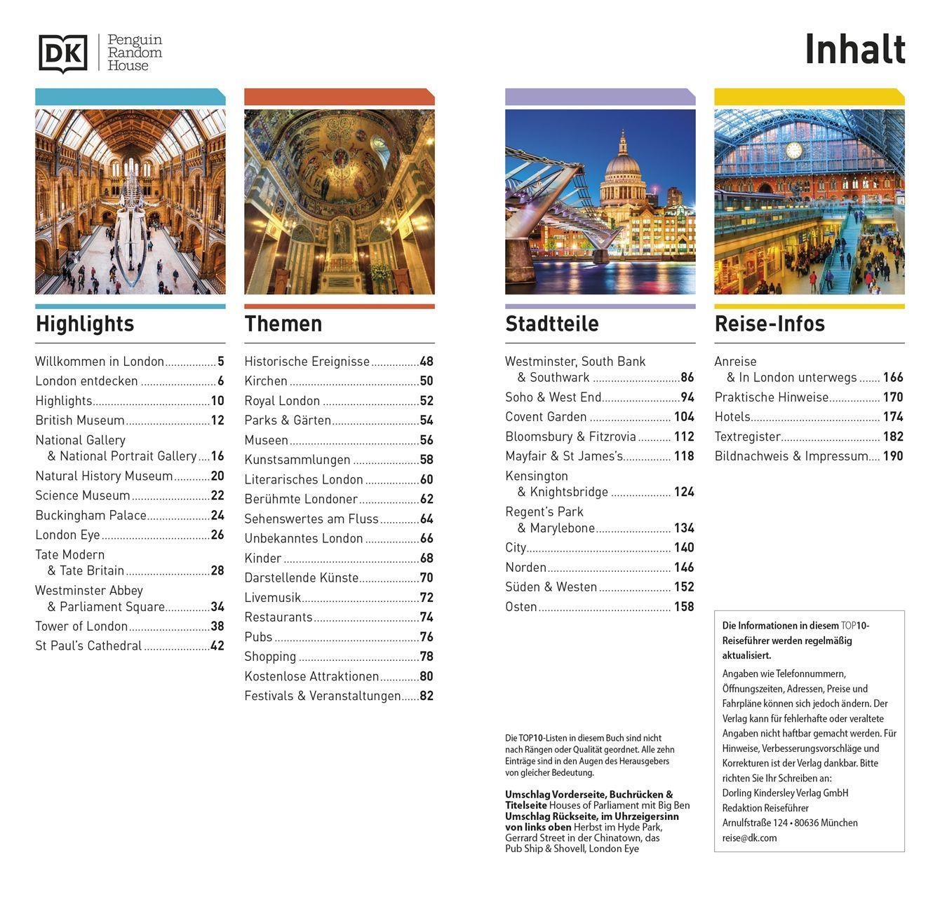 Beispielinhalt (Bild) TOP10 Reiseführer London