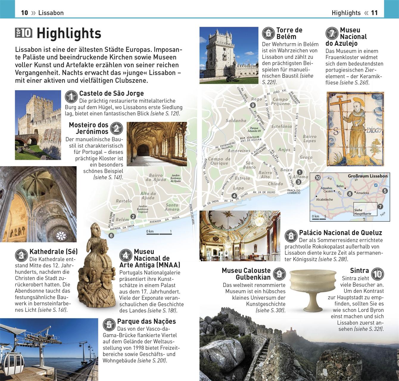 Beispielinhalt (Bild) TOP10 Reiseführer Lissabon