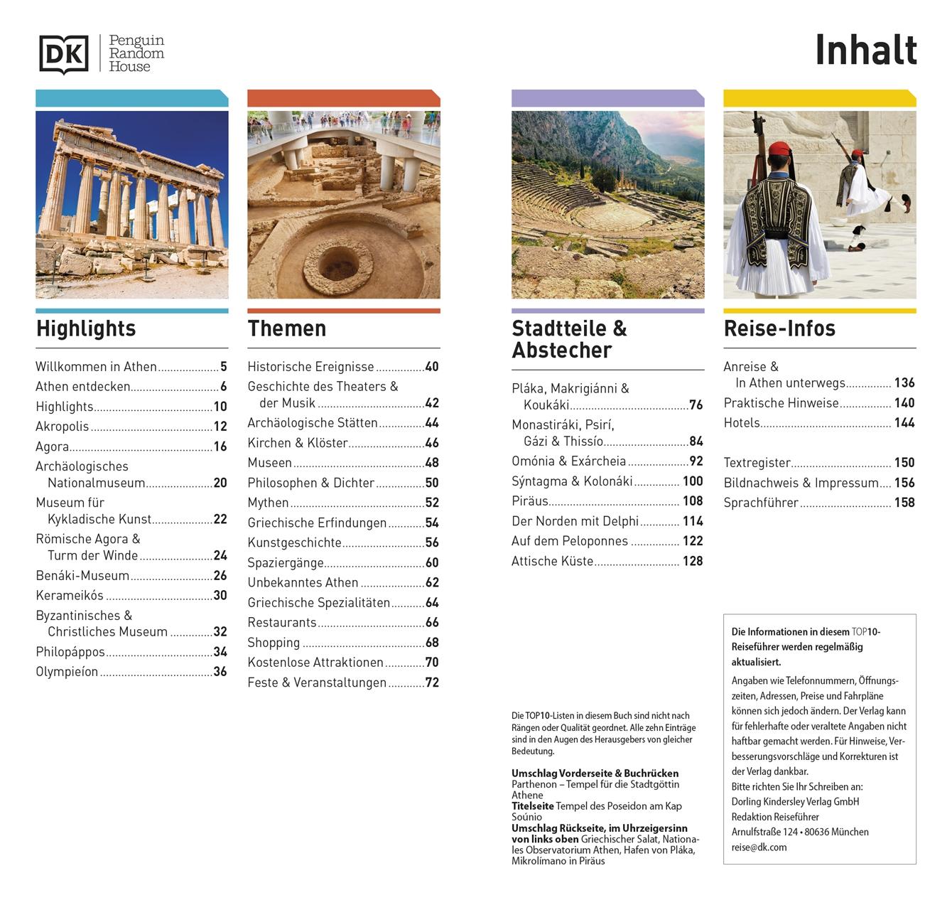Beispielinhalt (Bild) TOP10 Reiseführer Athen