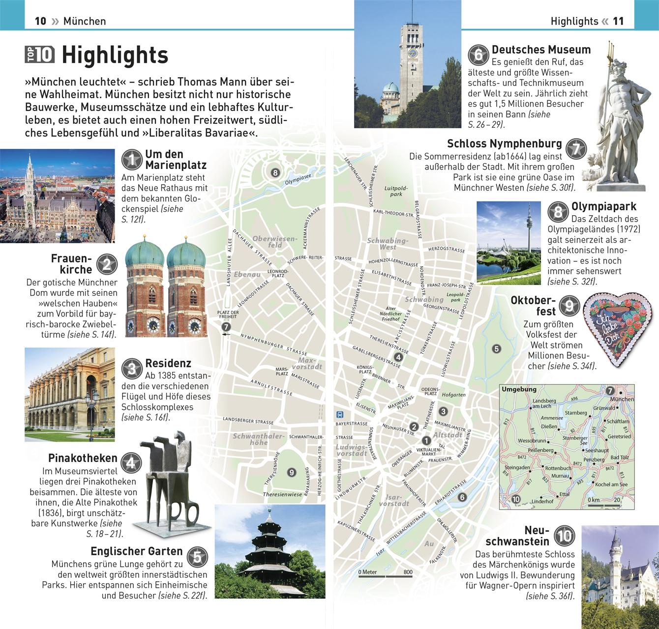 Beispielinhalt (Bild) TOP10 Reiseführer München