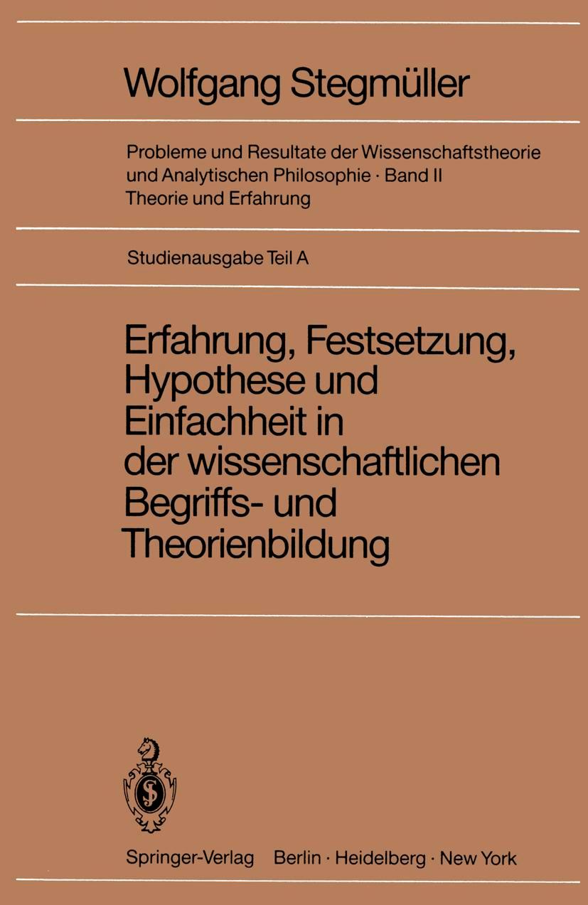 Vorderes Coverbild Erfahrung, Festsetzung, Hypothese und Einfachheit in der wissenschaftlichen Begriffs- und Theorienbildung