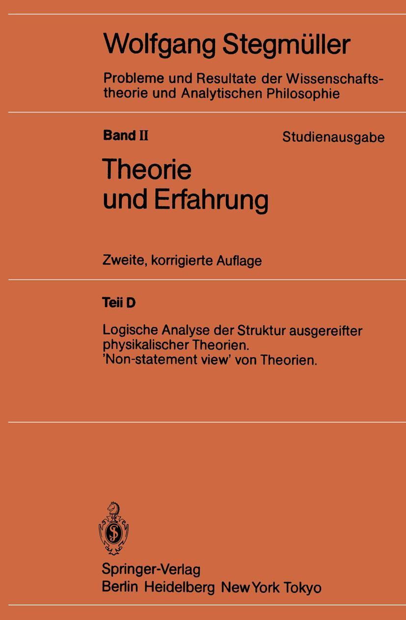 Vorderes Coverbild Logische Analyse der Struktur ausgereifter physikalischer Theorien 'Non-statement view' von Theorien