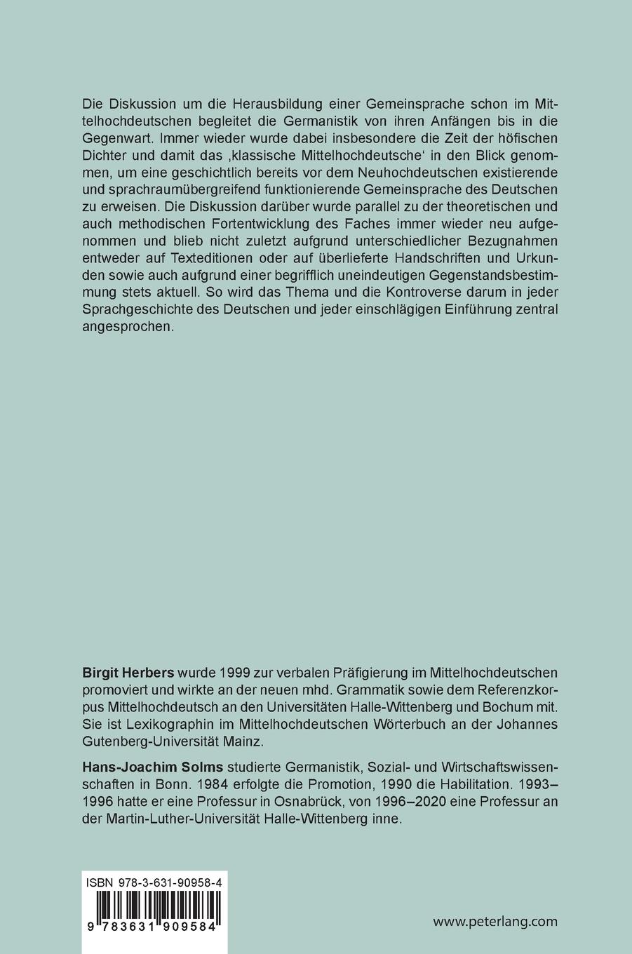 Rückseitencover Höfische Dichtersprache. Gemeinsprachliche Tendenzen im Mittelhochdeutschen?