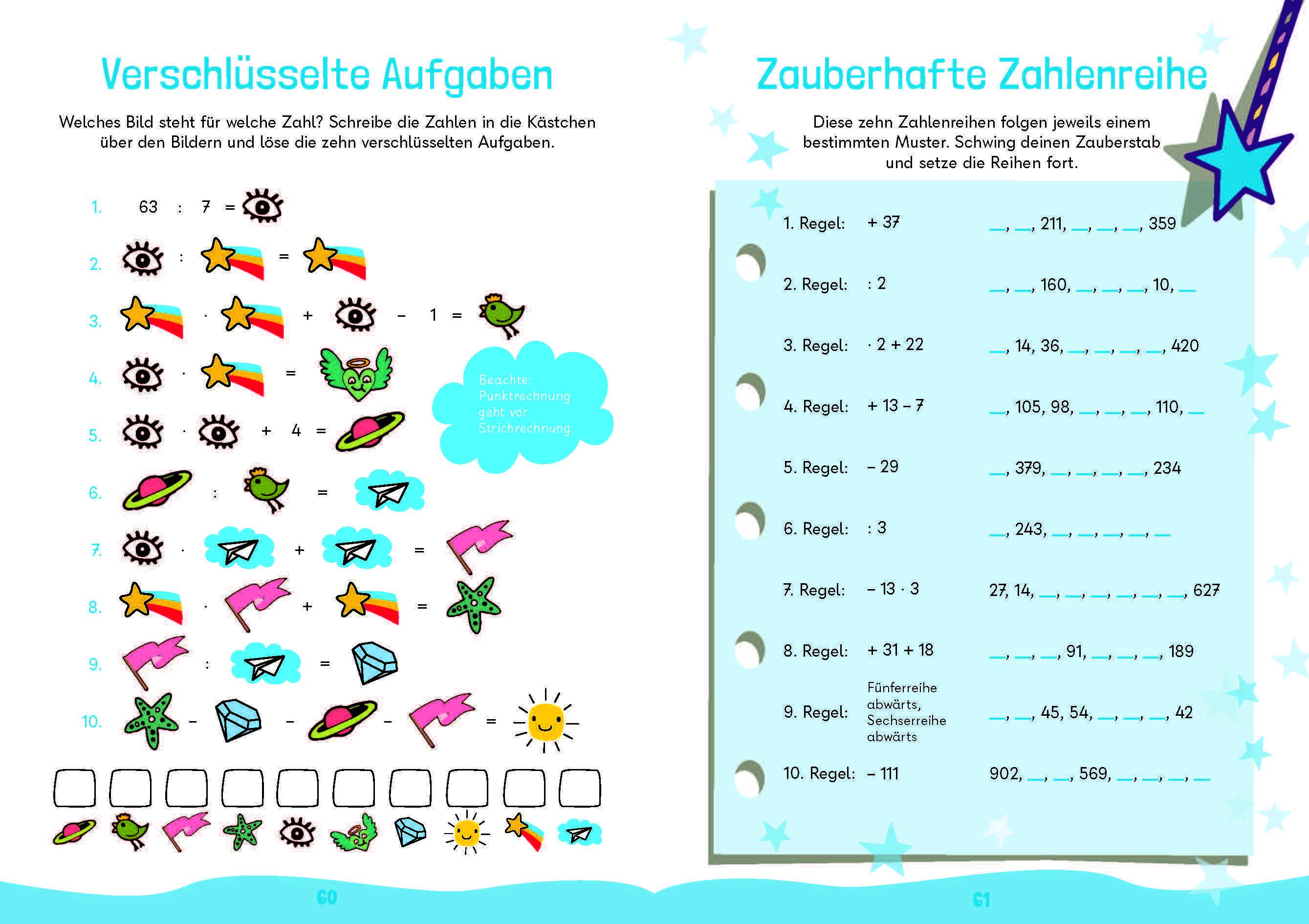 Beispielinhalt (Bild) Mein megacooles Rätselbuch - Rechnen | Logik | Spaß mit Zahlen - ab 8 Jahren - Band 1