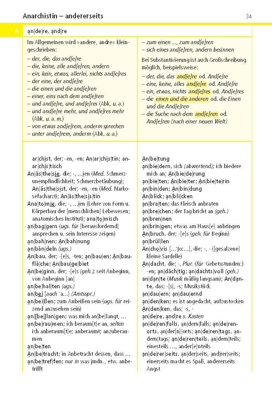 Beispielinhalt (Bild) Der kleine Duden - Deutsche Rechtschreibung