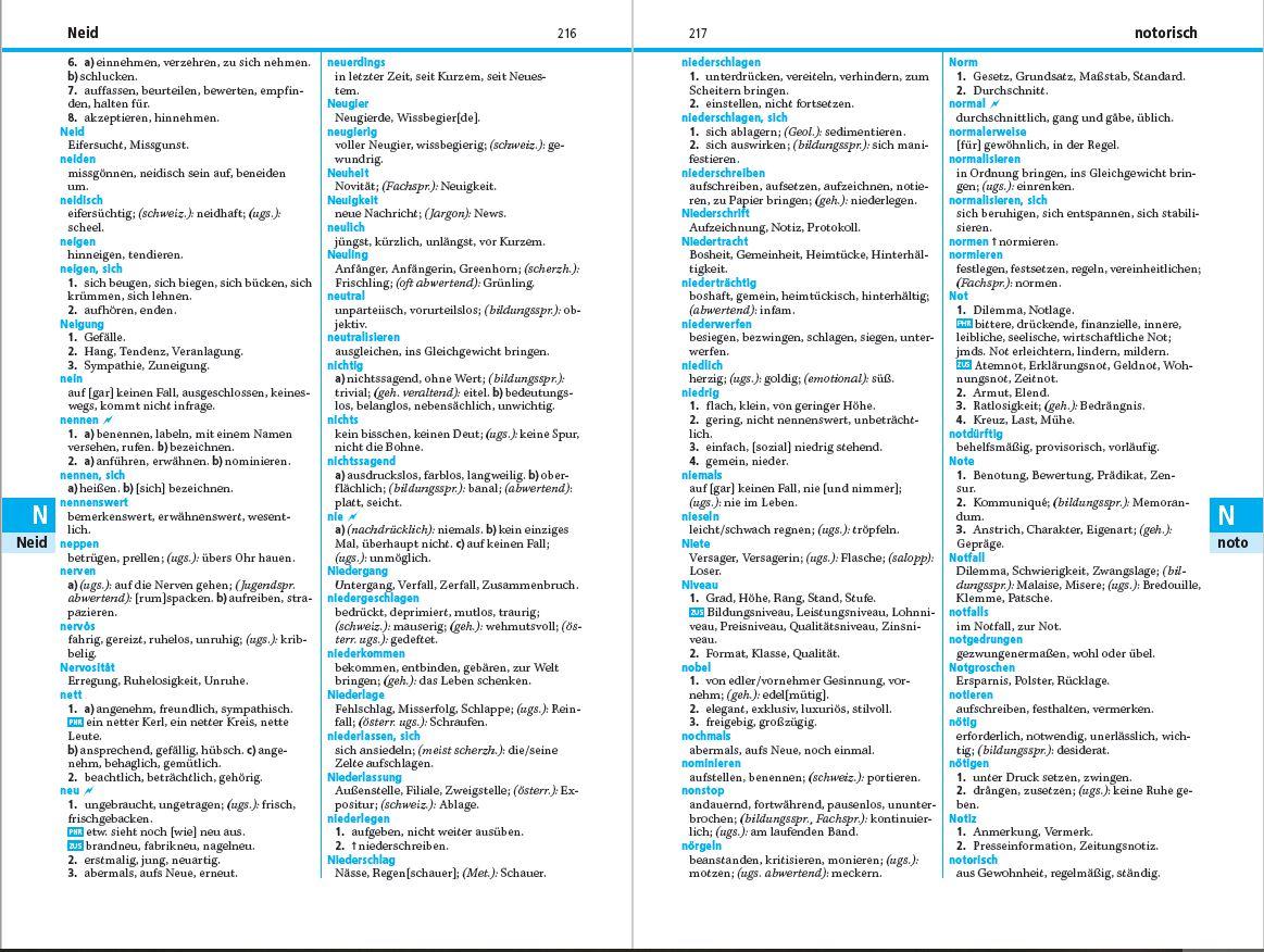 Beispielinhalt (Bild) Duden - Das Wörterbuch der Synonyme