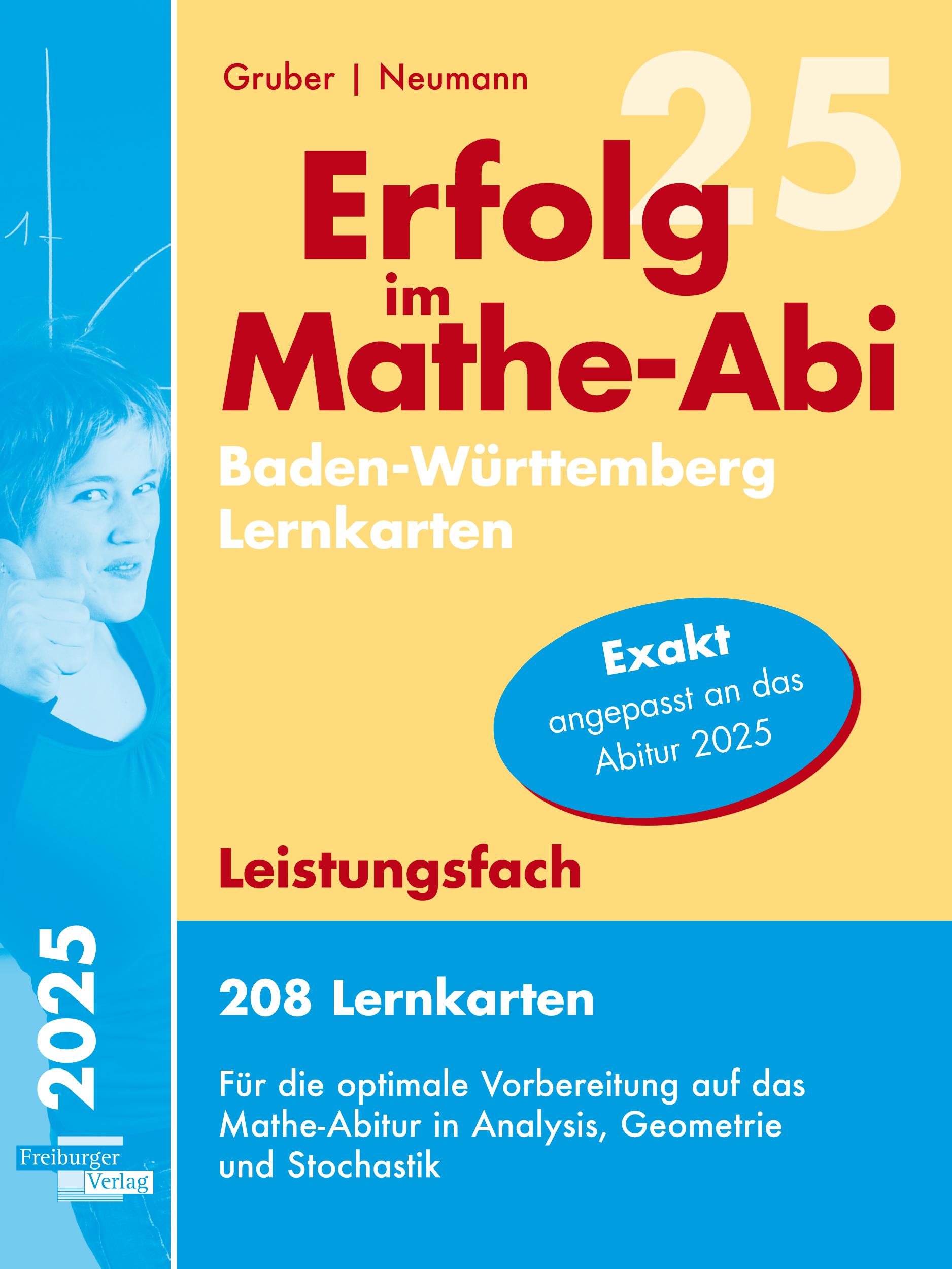 Vorderes Coverbild Erfolg im Mathe-Abi 2025, 208 Lernkarten Leistungsfach Allgemeinbildendes Gymnasium Baden-Württemberg