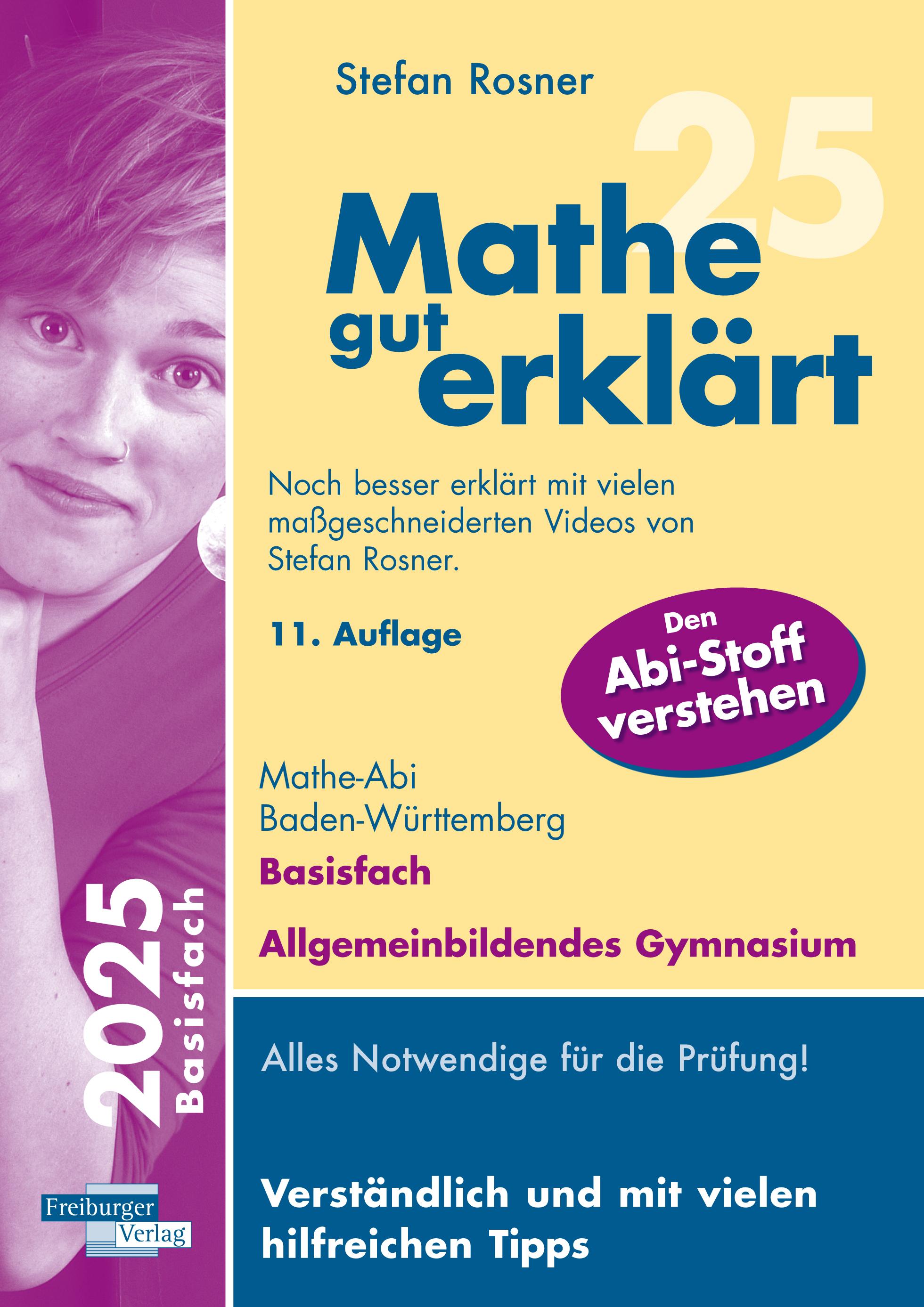 Vorderes Coverbild Mathe gut erklärt 2025 Basisfach Baden-Württemberg Gymnasium