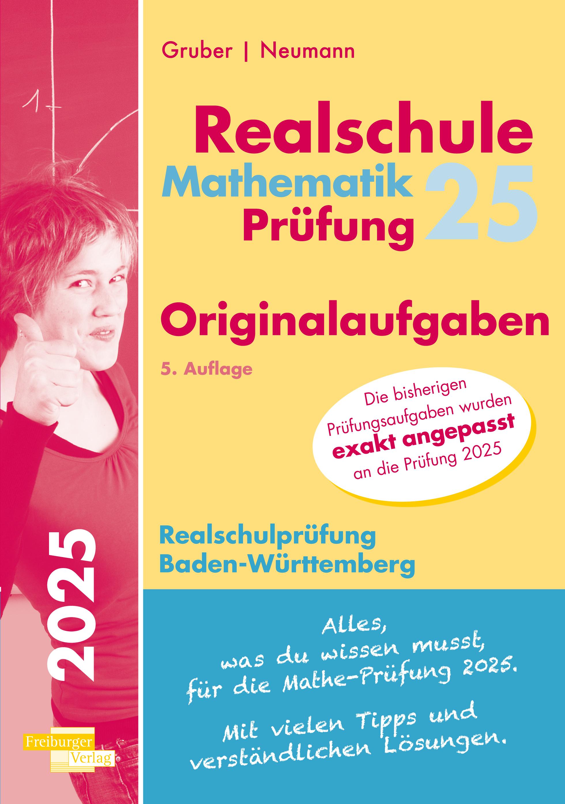 Vorderes Coverbild Mathematik-Prüfung 2025 Originalaufgaben Realschule Baden-Württemberg