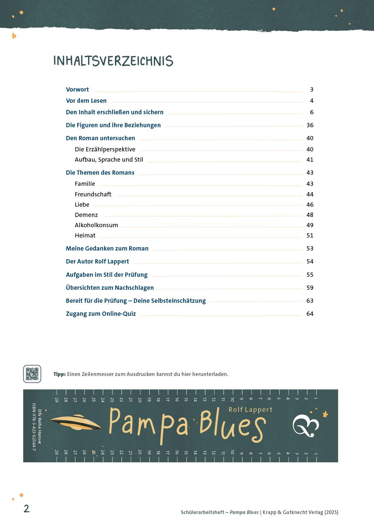 Beispielinhalt (Bild) Pampa Blues - Rolf Lappert - Schülerarbeitsheft