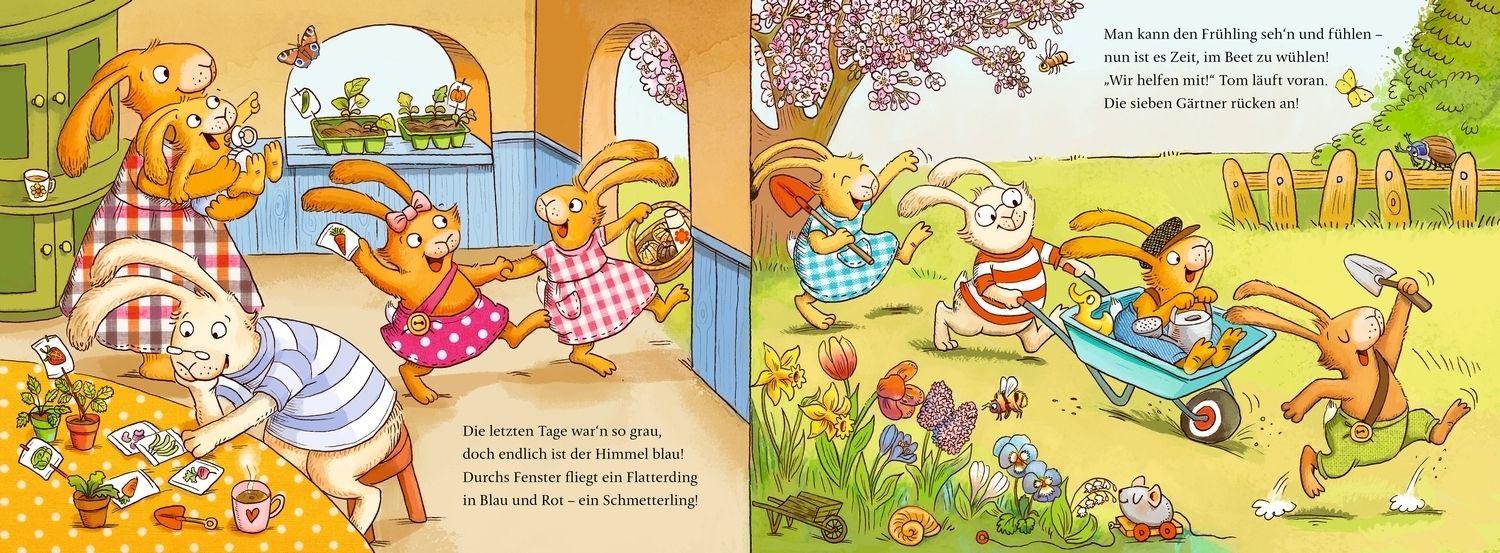 Beispielinhalt (Bild) Wenn sieben kleine Gartenhasen zu Käfern und Radieschen rasen