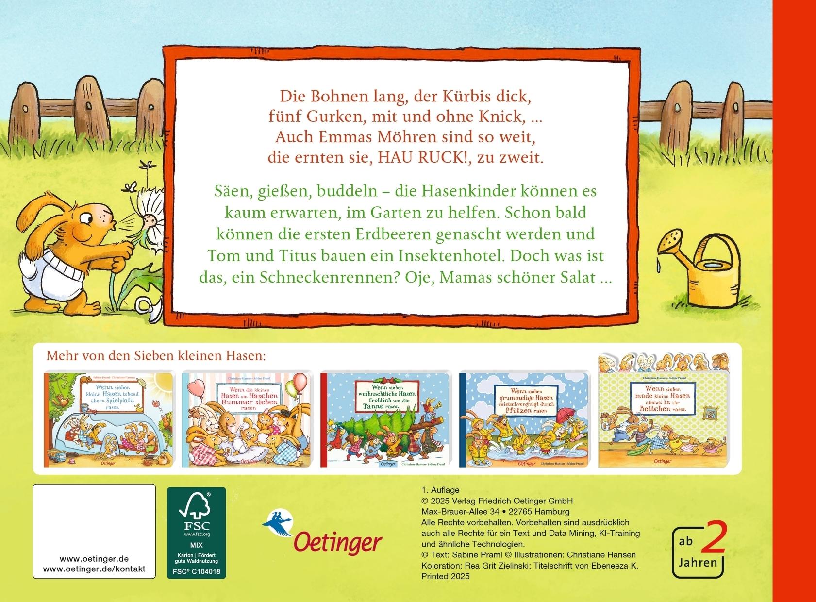 Rückseitencover Wenn sieben kleine Gartenhasen zu Käfern und Radieschen rasen