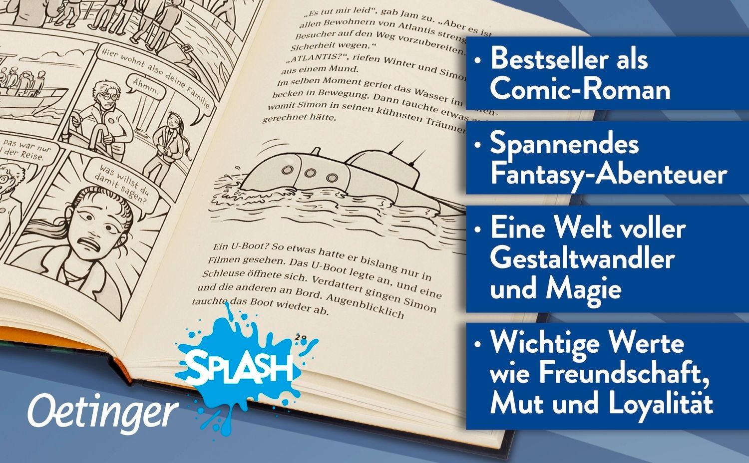 Beispielinhalt (Bild) Animox als Comic-Roman 3. Die Stadt der Haie