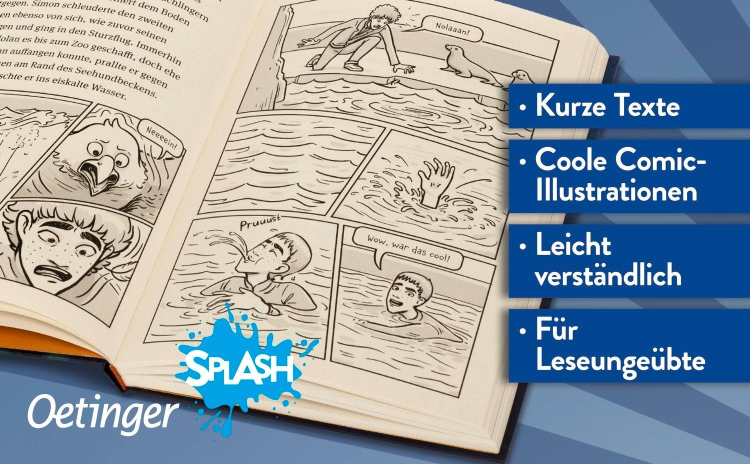 Beispielinhalt (Bild) Animox als Comic-Roman 3. Die Stadt der Haie