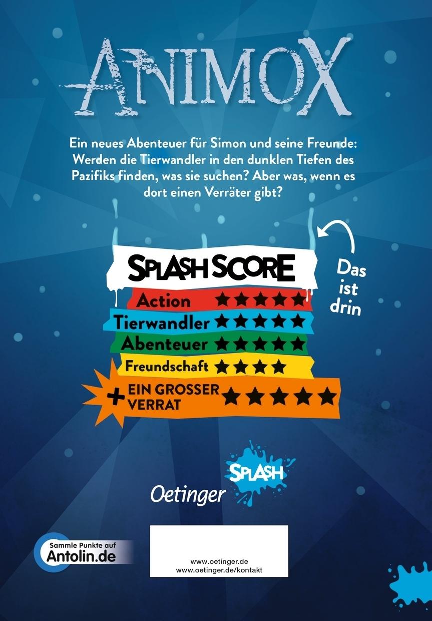 Rückseitencover Animox als Comic-Roman 3. Die Stadt der Haie