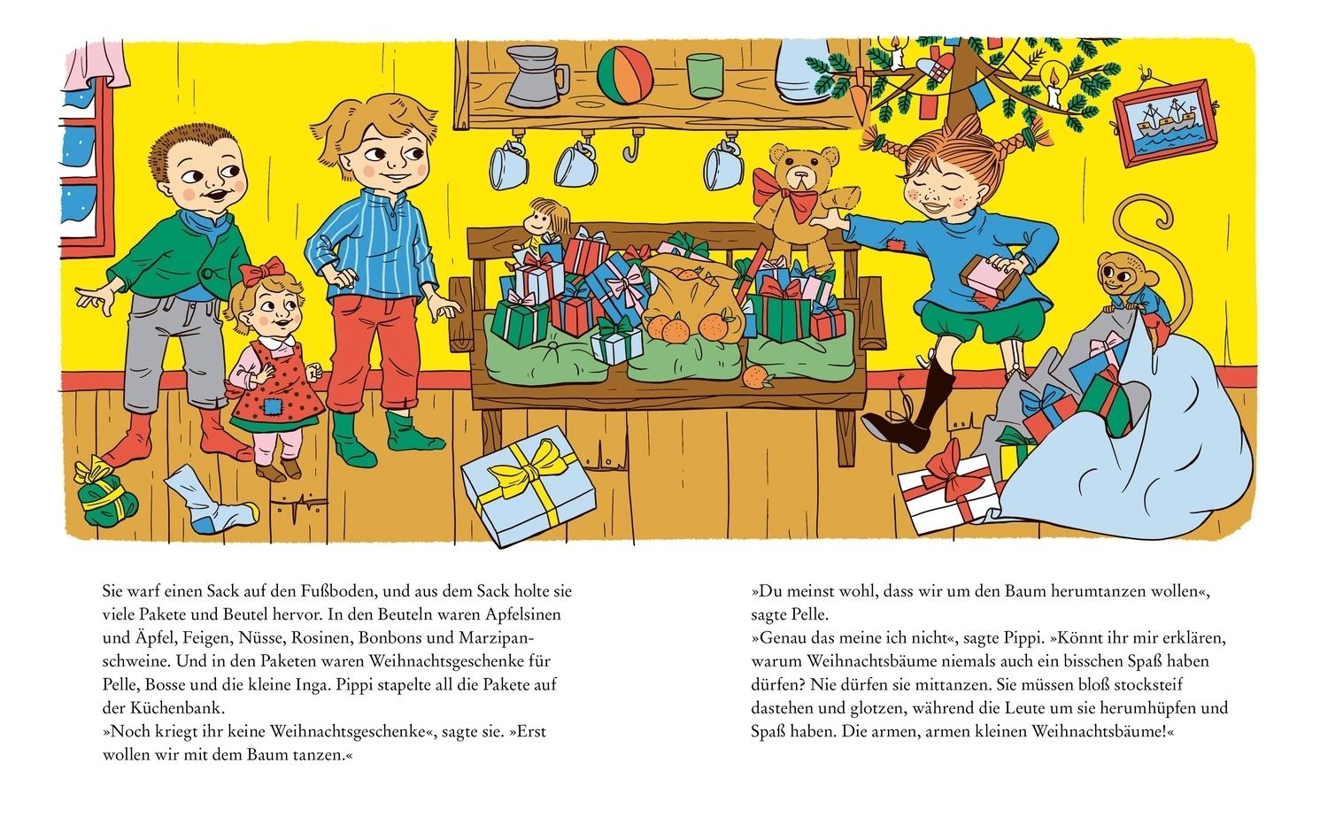 Beispielinhalt (Bild) God Jul! Weihnachten mit Pippi Langstrumpf, Pettersson und Findus, Lotta und Mama Muh