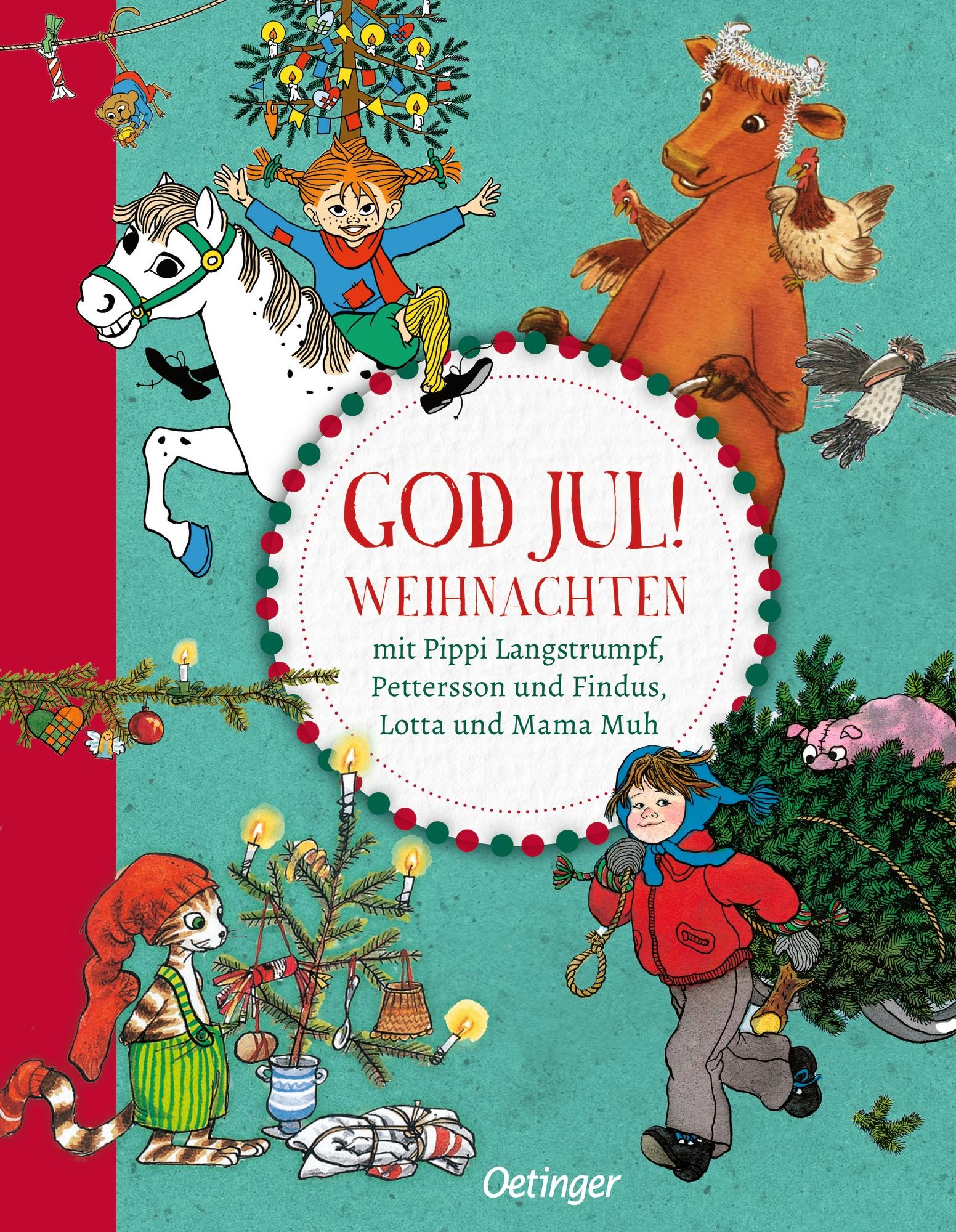 Vorderes Coverbild God Jul! Weihnachten mit Pippi Langstrumpf, Pettersson und Findus, Lotta und Mama Muh