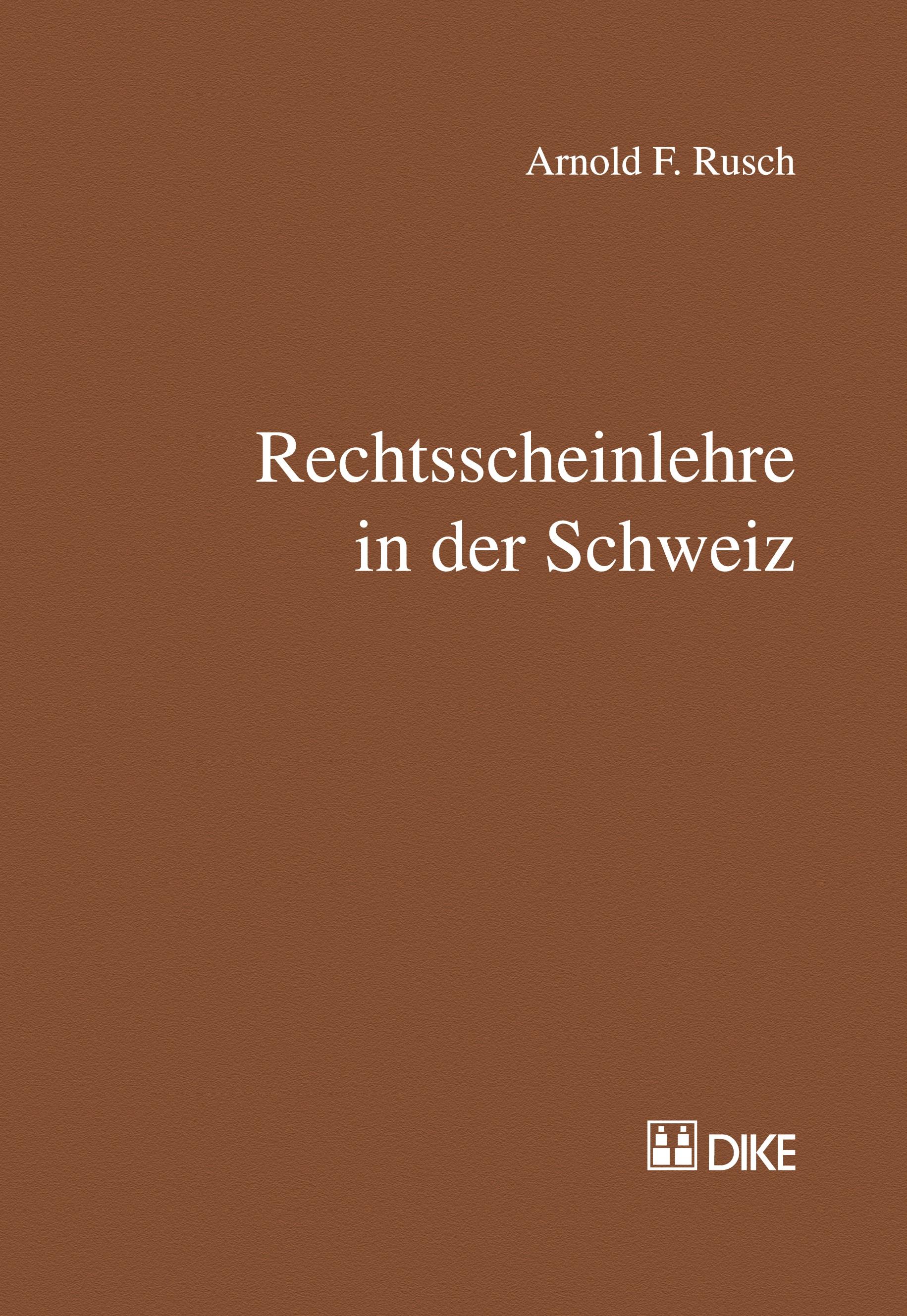 Vorderes Coverbild Rechtsscheinlehre in der Schweiz