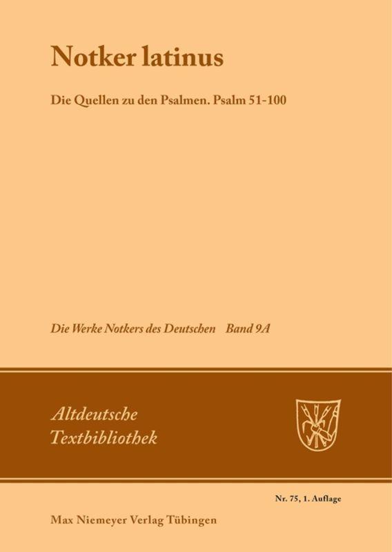 Vorderes Coverbild Notker latinus. Die Quellen zu den Psalmen