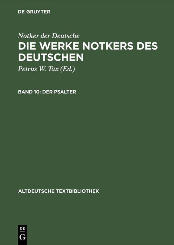 Vorderes Coverbild Der Psalter