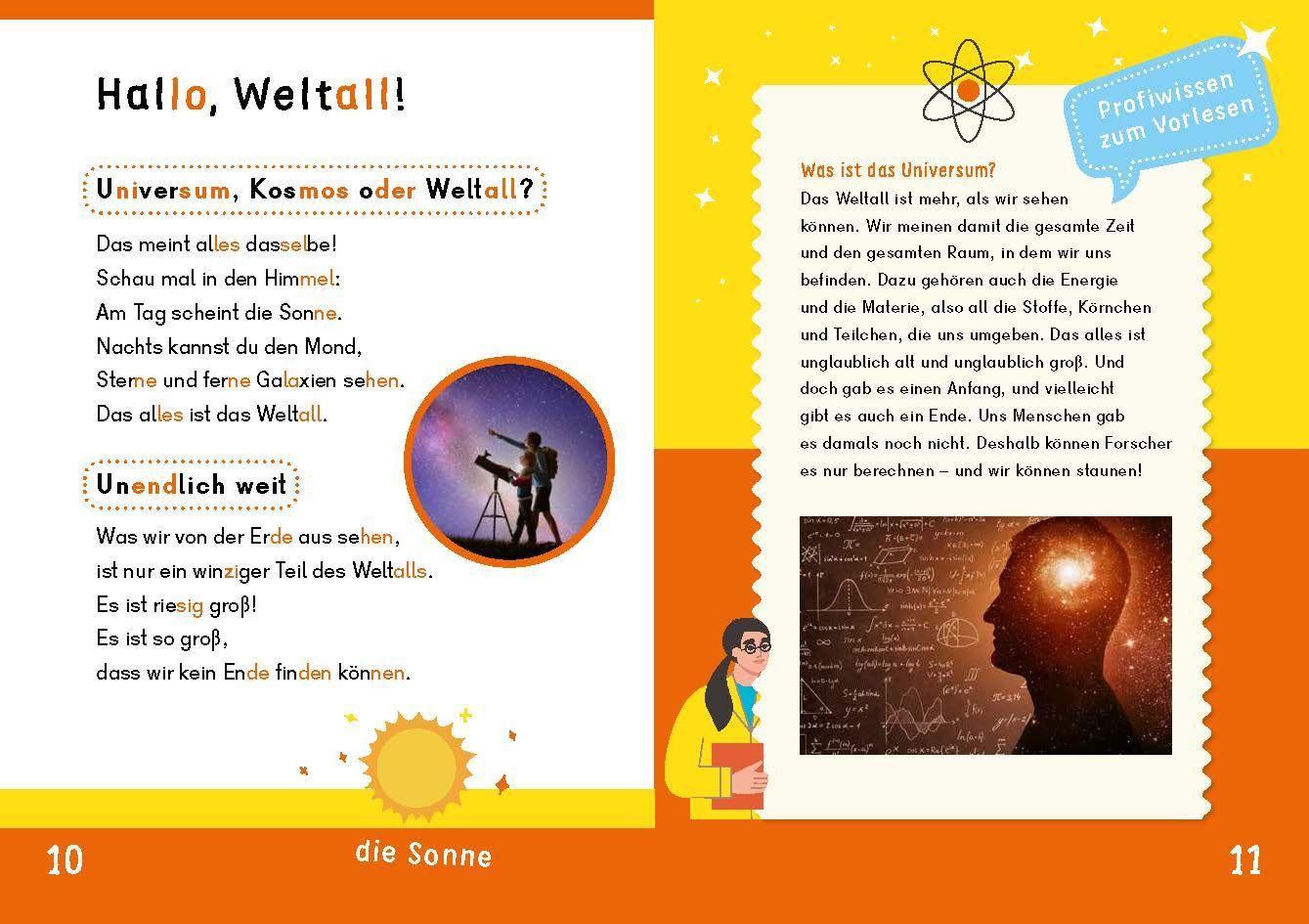 Beispielinhalt (Bild) Dein Lesestart: Weißt du schon alles über das Weltall? Ab 1. Klasse