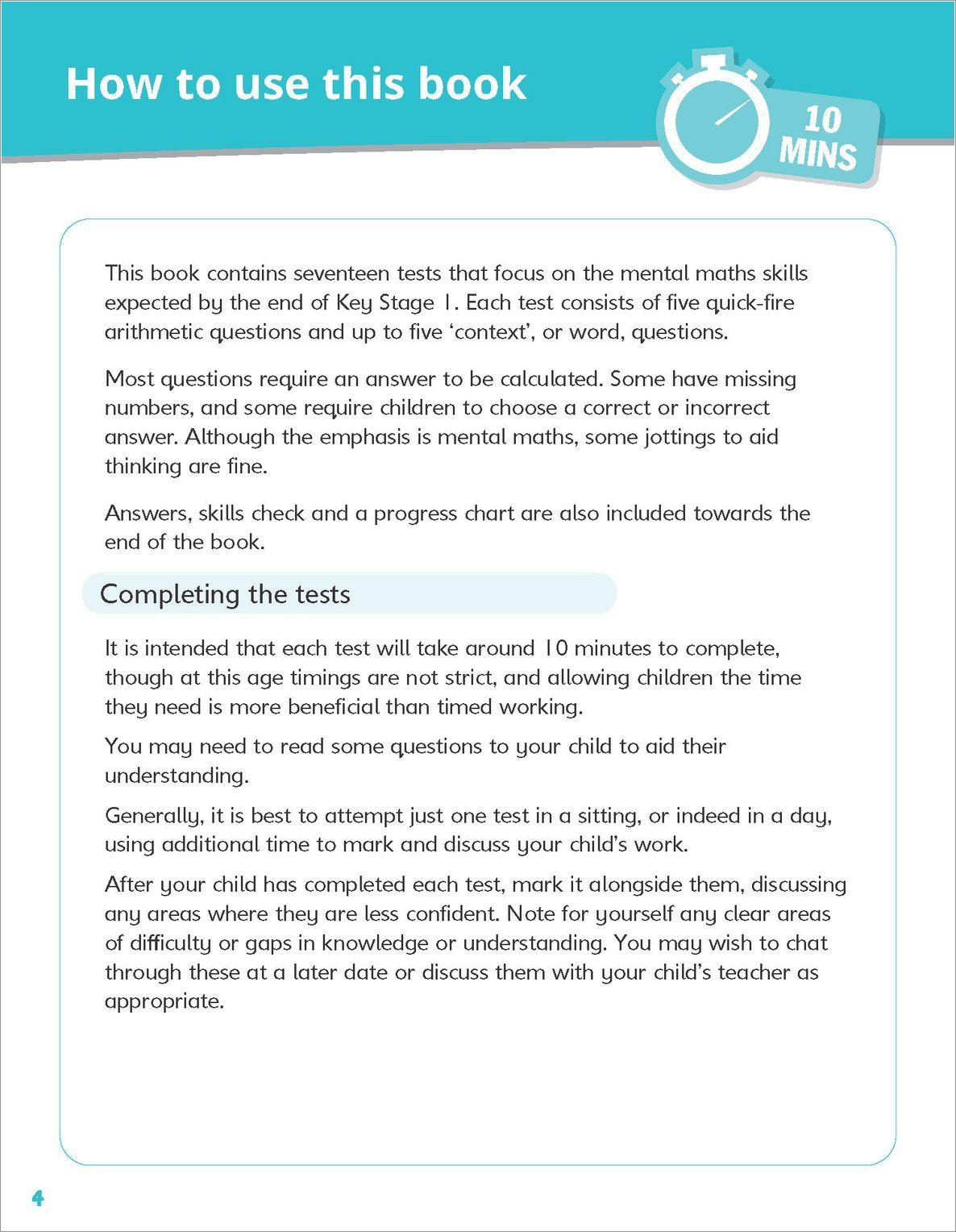 Beispielinhalt (Bild) Mental Maths 10-Minute Tests Ages 5-7