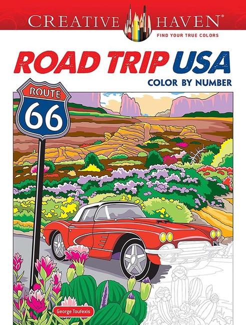 Vorderes Coverbild Creative Haven Road Trip USA Color by Number
