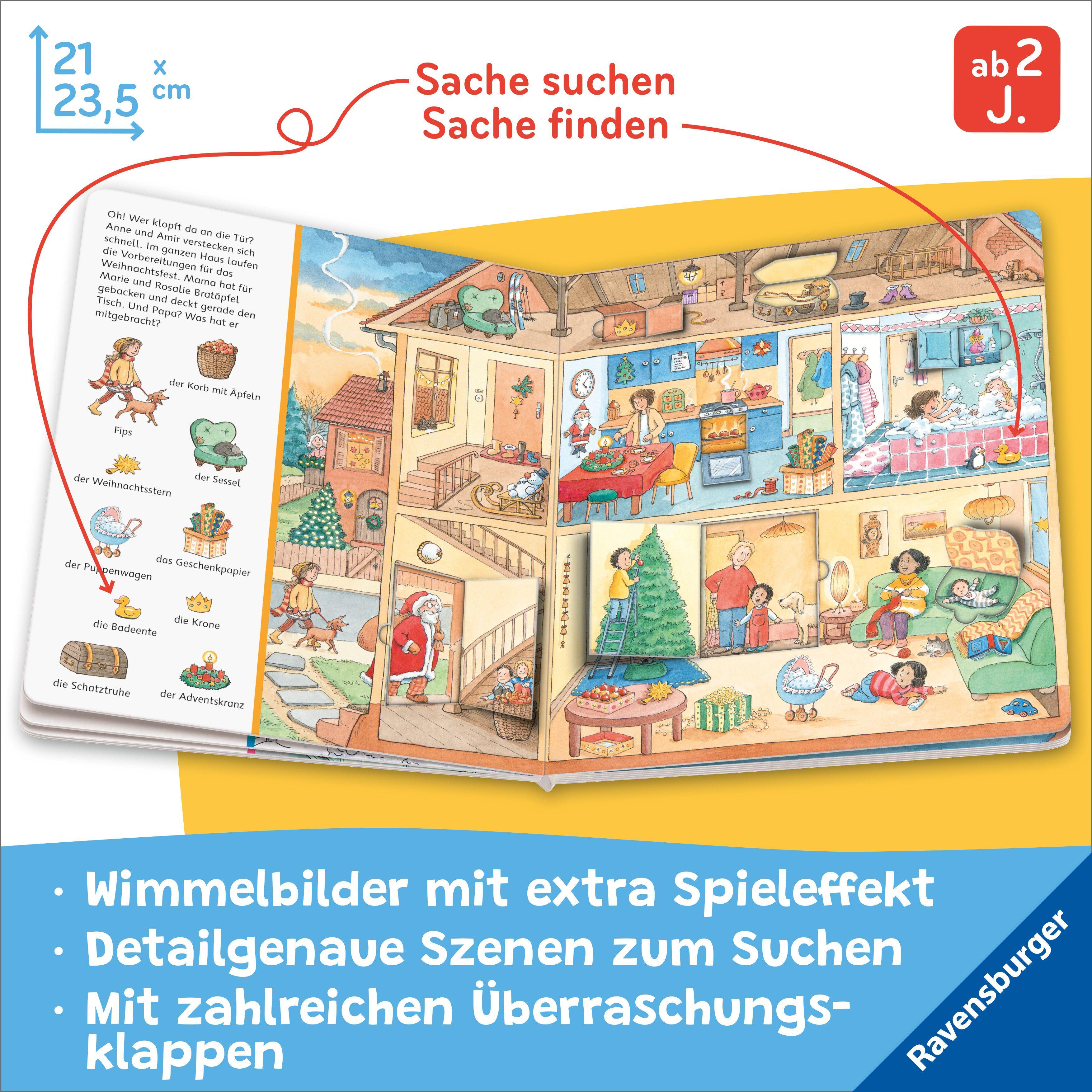 Beispielinhalt (Bild) Mein Sachen suchen Wimmelbuch: Weihnachtszeit