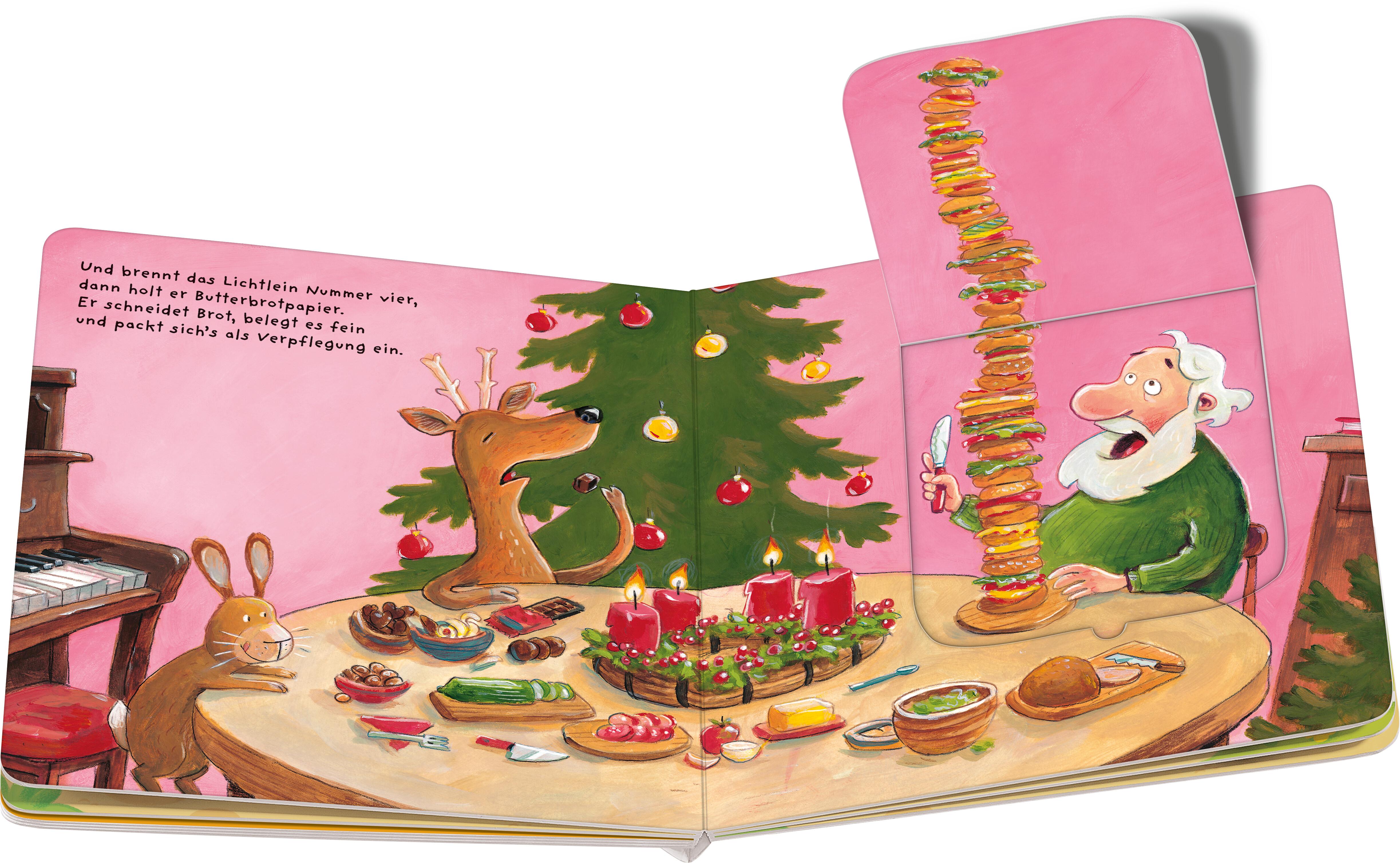 Beispielinhalt (Bild) Advent, Advent, der Weihnachtsmann rennt!