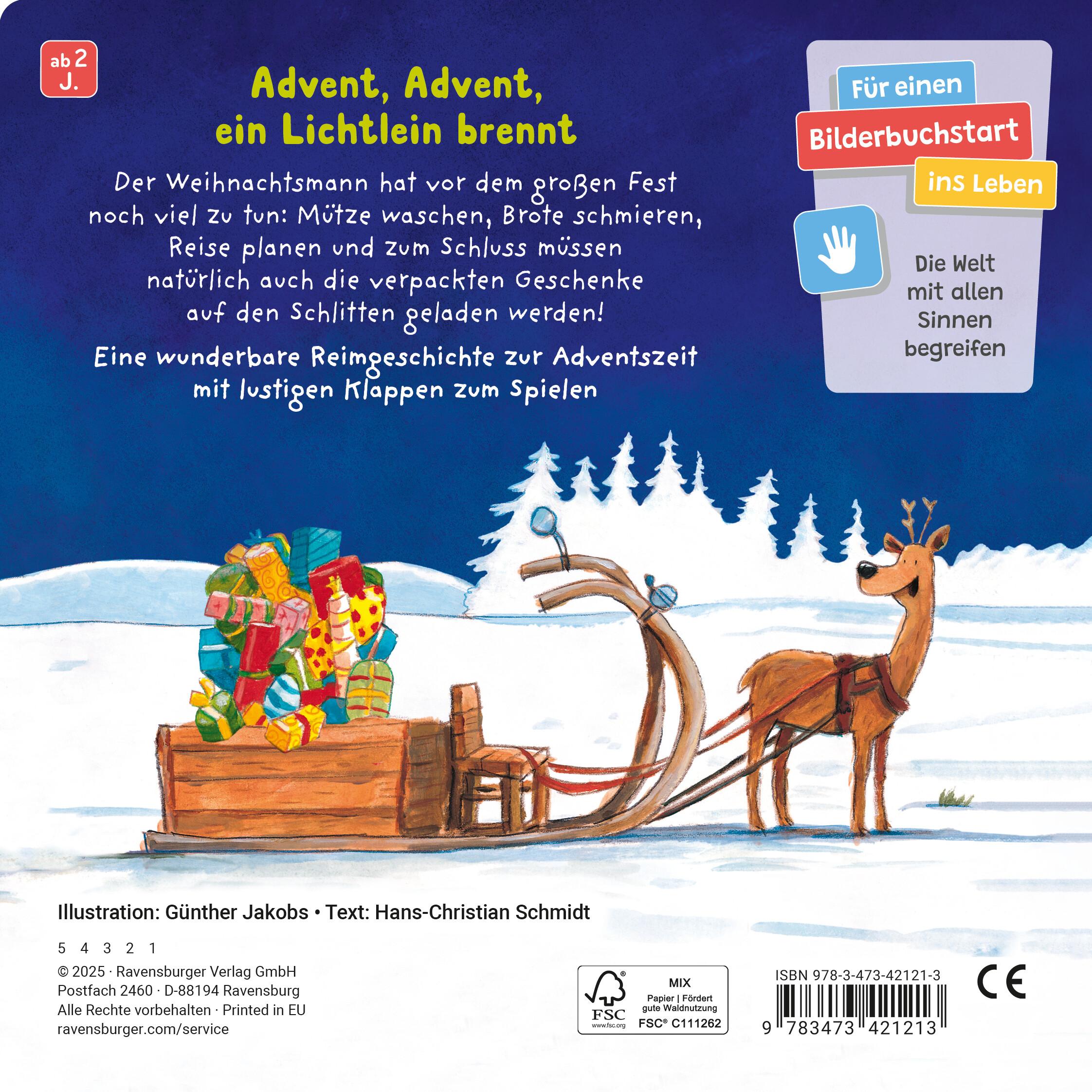 Rückseitencover Advent, Advent, der Weihnachtsmann rennt!