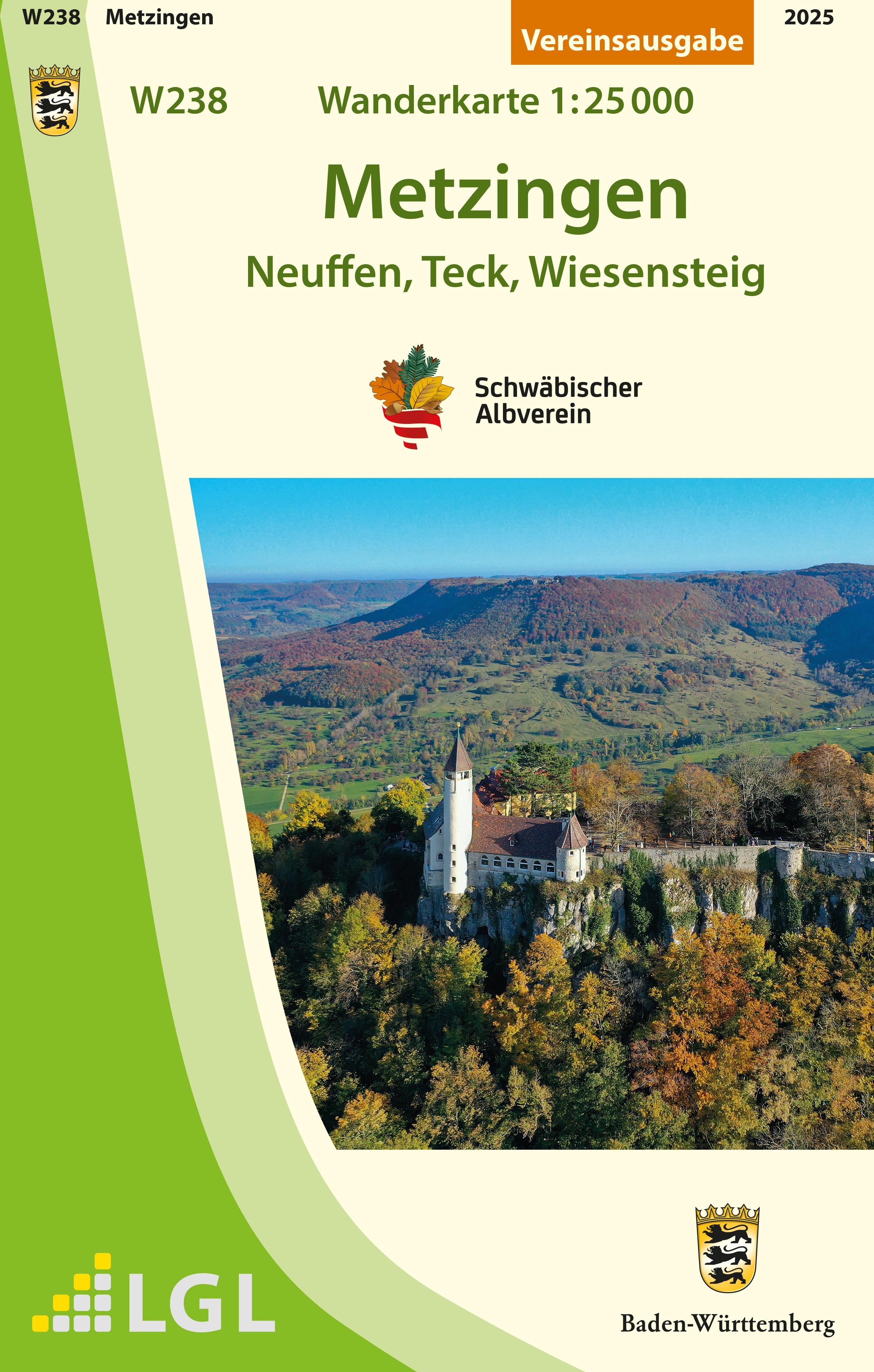 Vorderes Coverbild W238 Metzingen - Neuffen, Teck, Wiesensteig