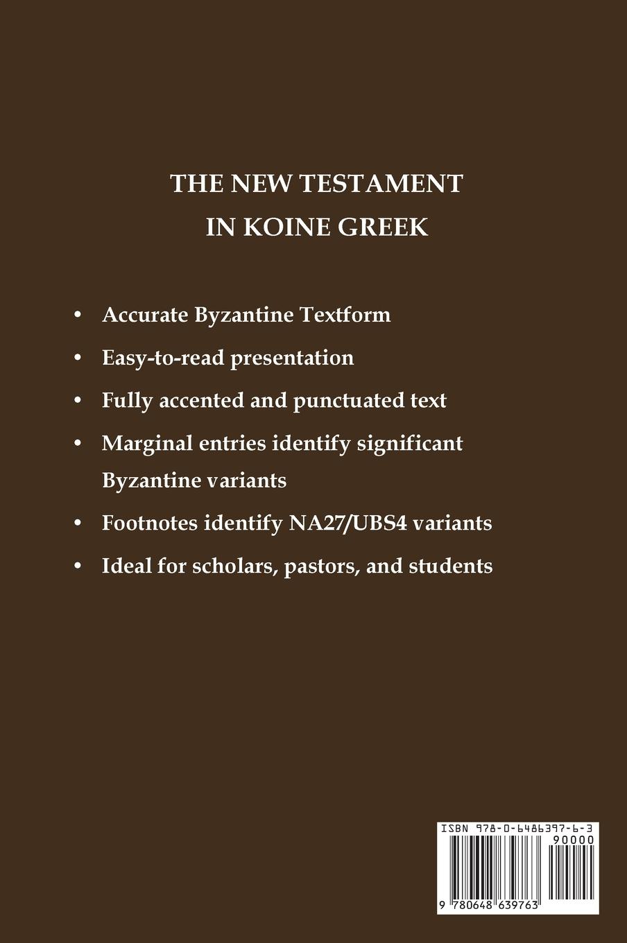 Rückseitencover The New Testament in Koine Greek