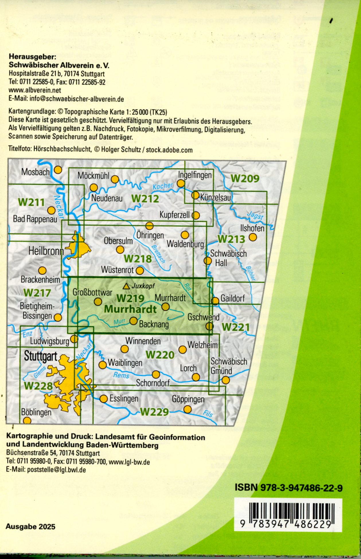 Beispielinhalt (Bild) W219 Murrhardt - Bottwartal, Spiegelberg, Backnang