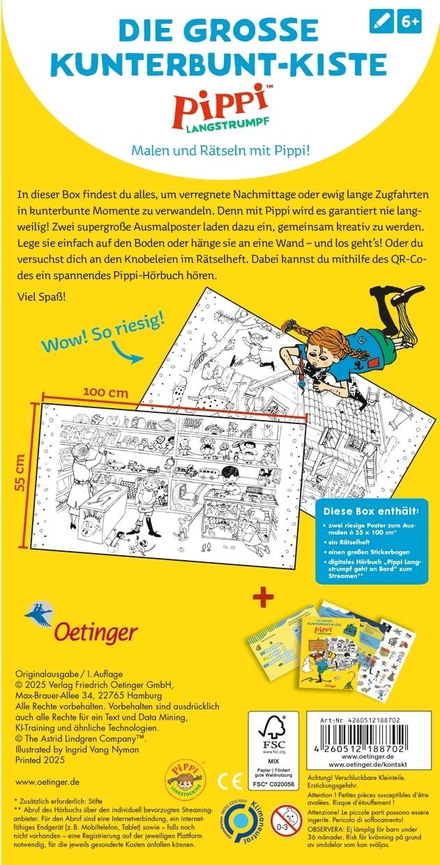 Rückseitencover Pippi Langstrumpf. Die große Kunterbunt-Kiste