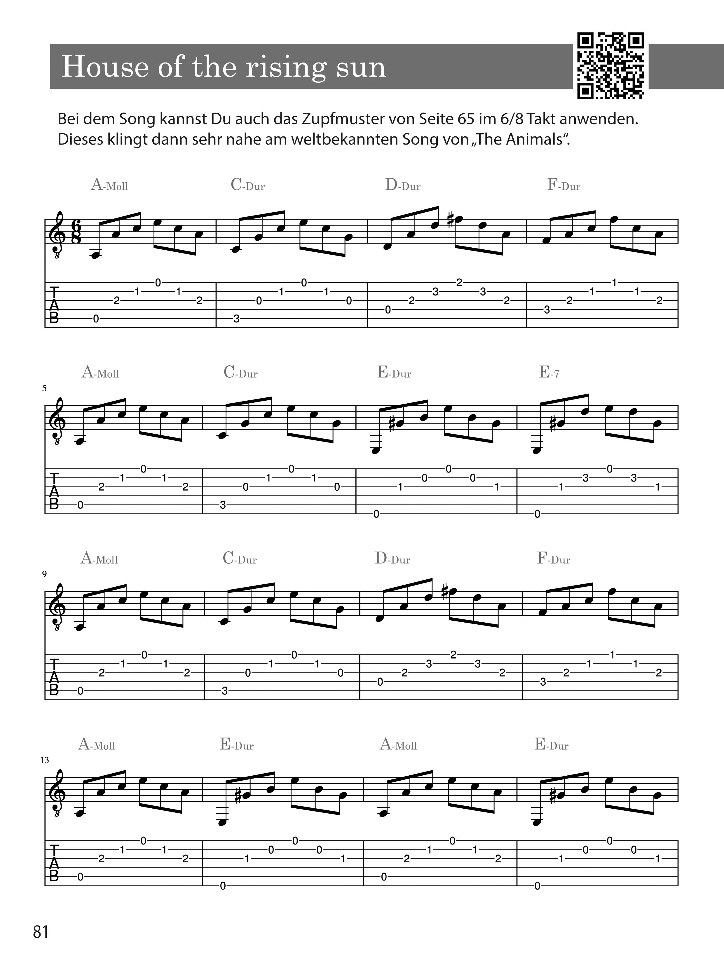 Beispielinhalt (Bild) Gitarre lernen für Anfänger und Wiedereinsteiger