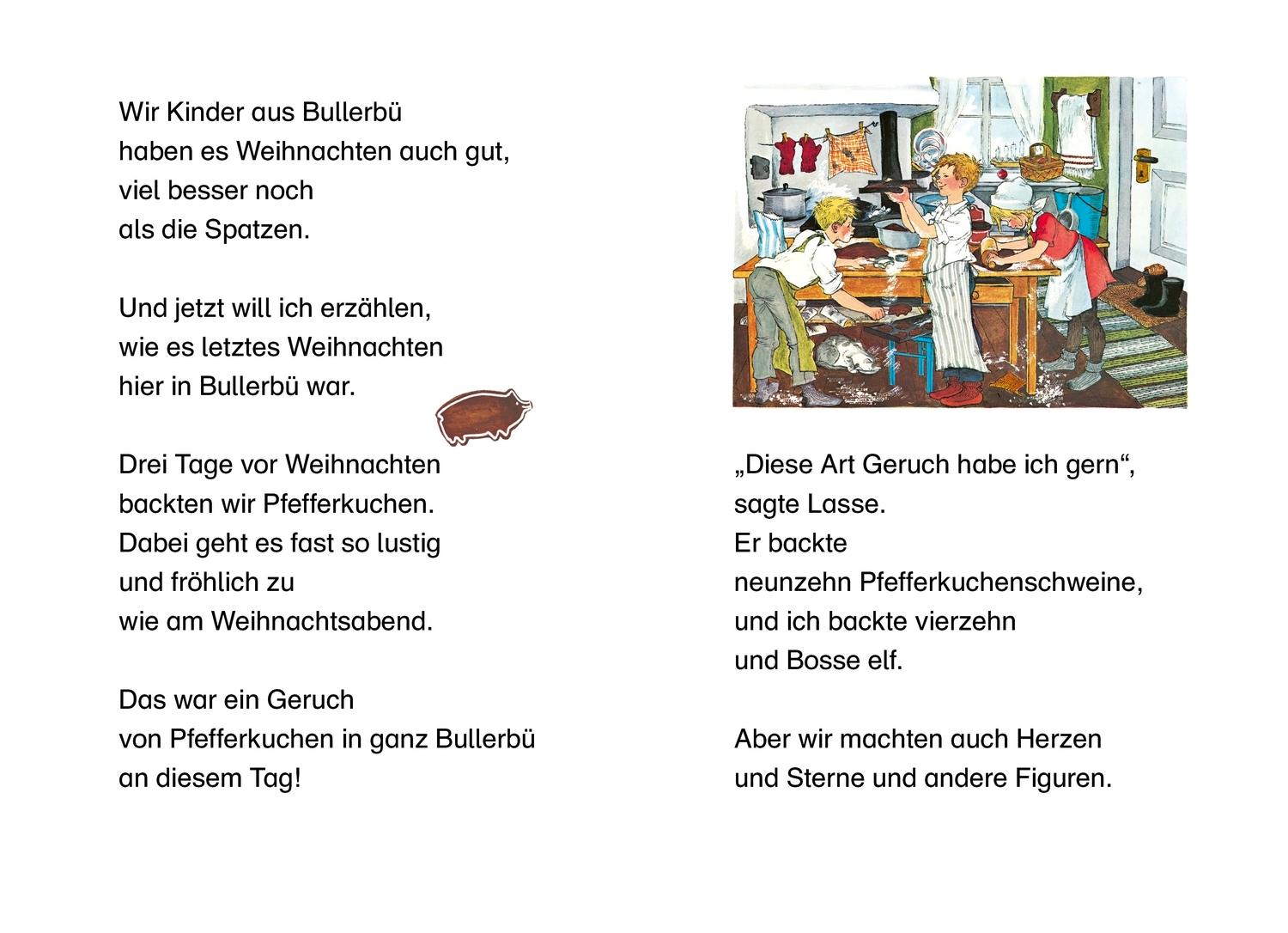 Beispielinhalt (Bild) Adventskalender-Geschichten mit Pippi, Michel und den Kindern aus Bullerbü