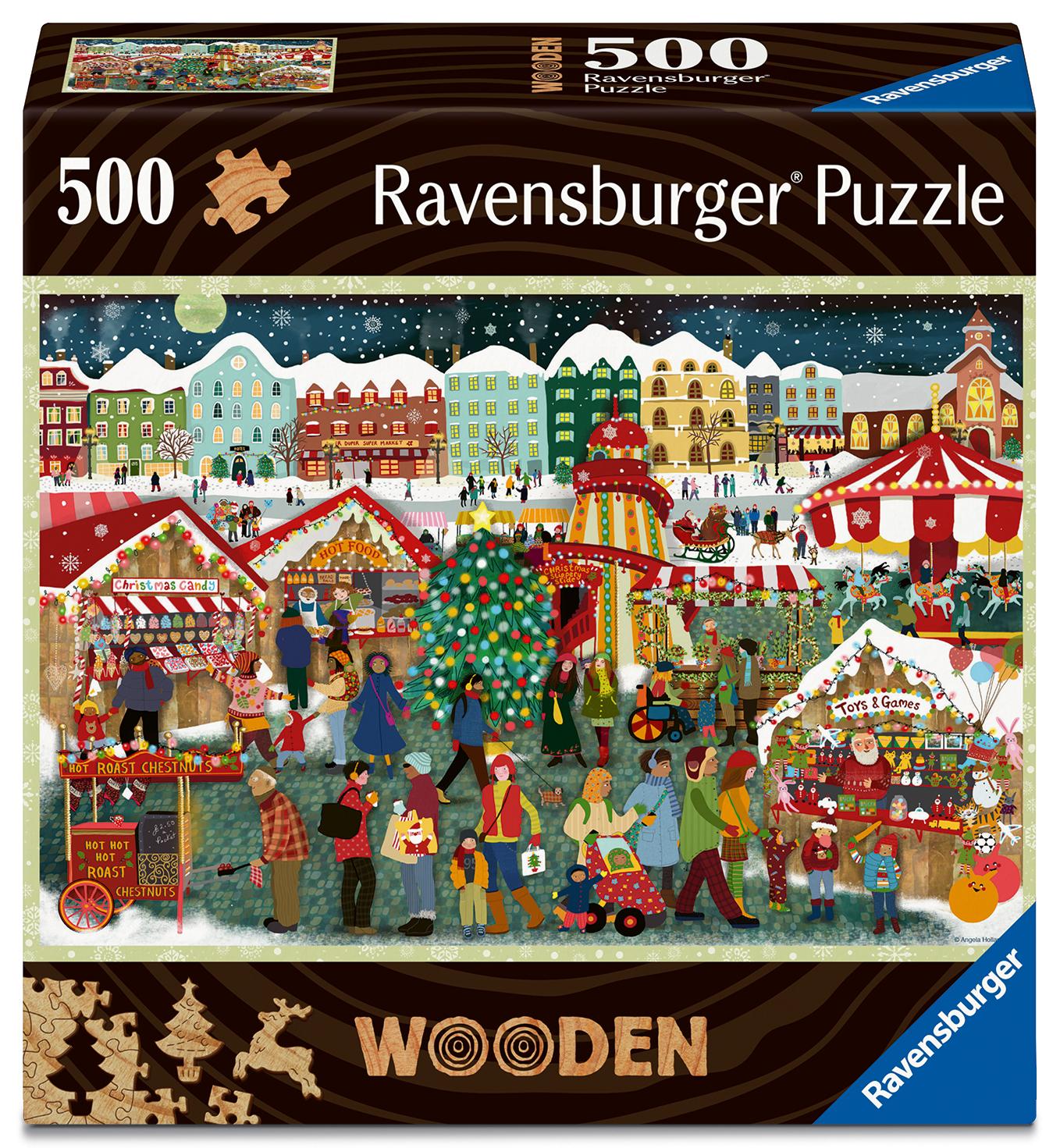 Vorderes Coverbild WOODEN Puzzle - Weihnachtsmarkt - Holzpuzzle für Erwachsene mit 500 Teilen