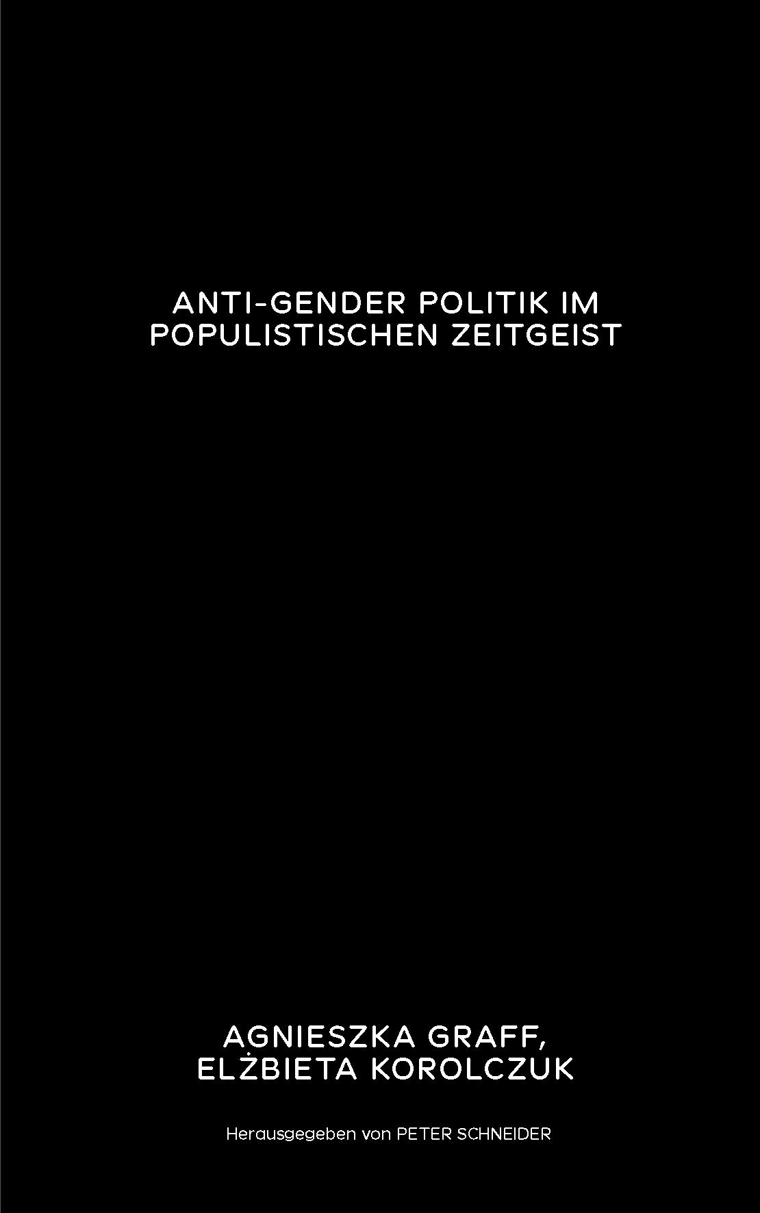 Vorderes Coverbild Anti-Gender Politik im populistischen Zeitgeist