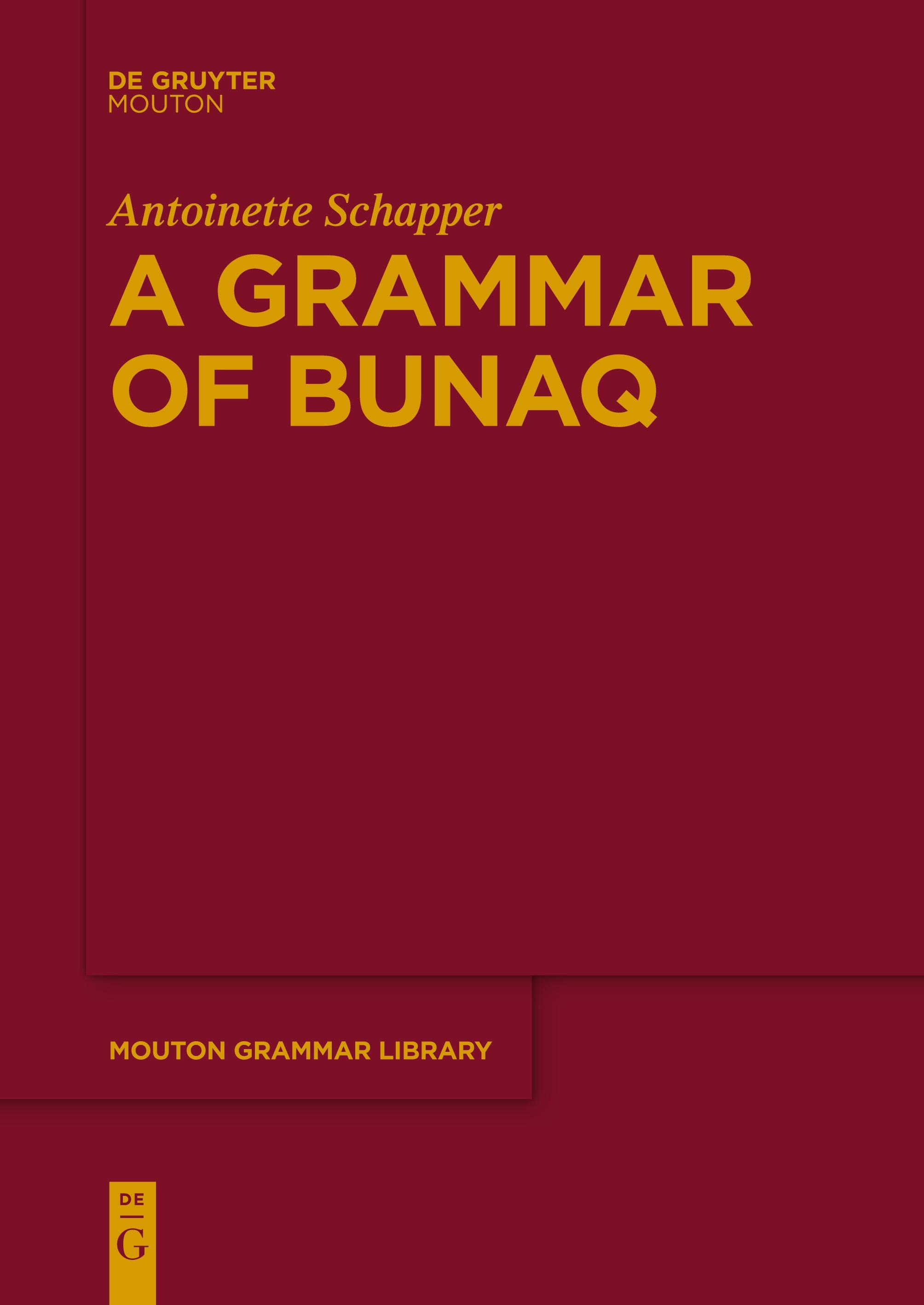 Vorderes Coverbild A Grammar of Bunaq