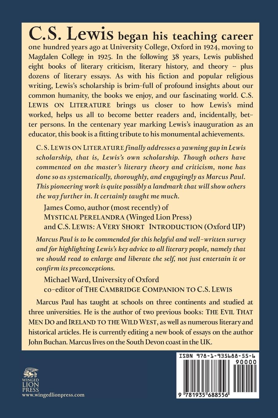 Rückseitencover C. S. Lewis on Literature