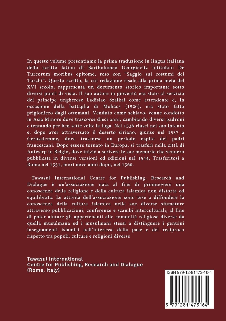 Rückseitencover Saggio sui costumi dei Turchi