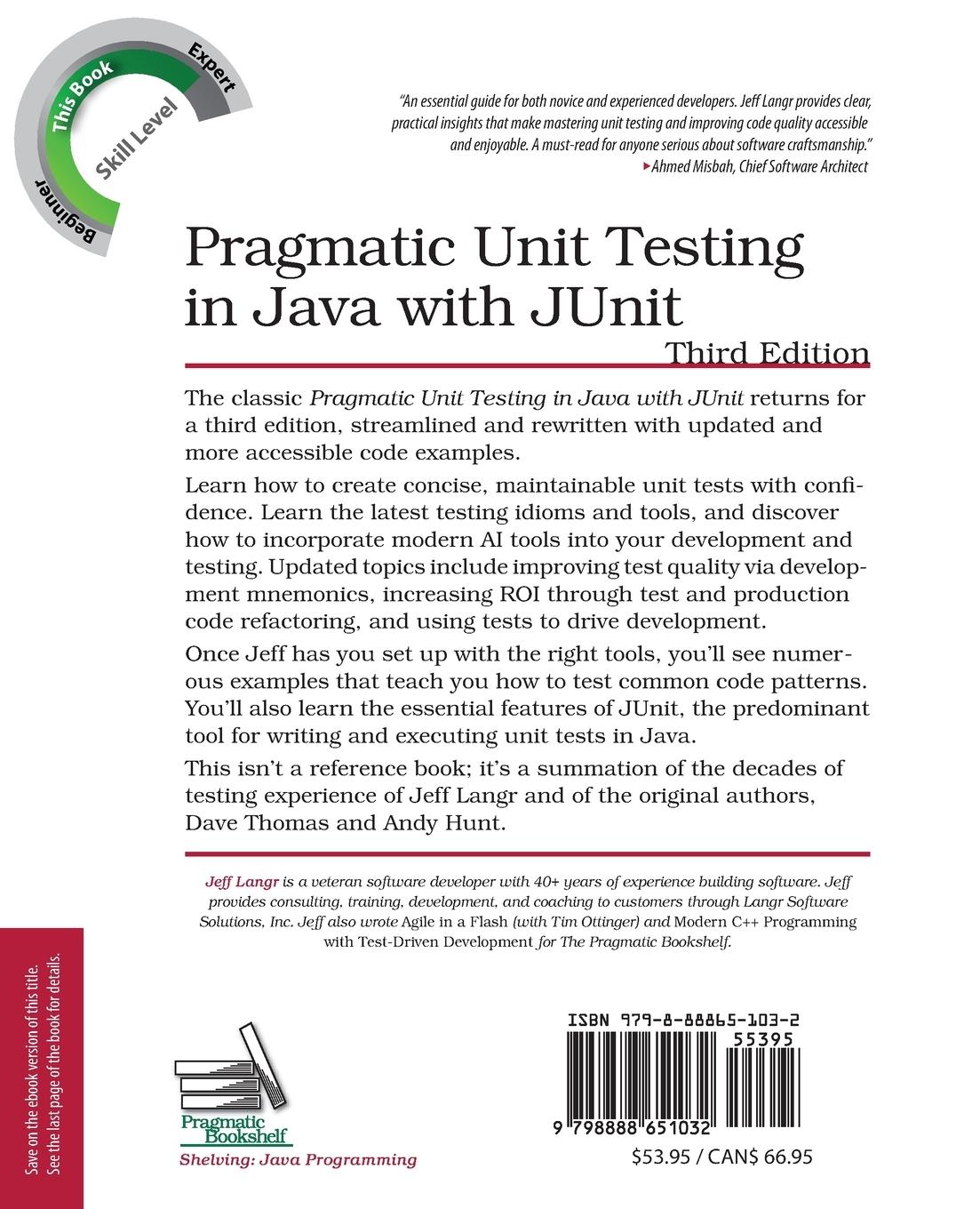 Rückseitencover Pragmatic Unit Testing in Java with Junit