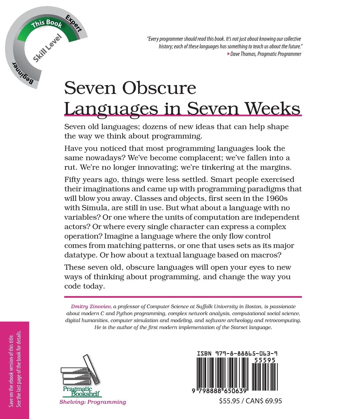 Rückseitencover Seven Obscure Languages in Seven Weeks