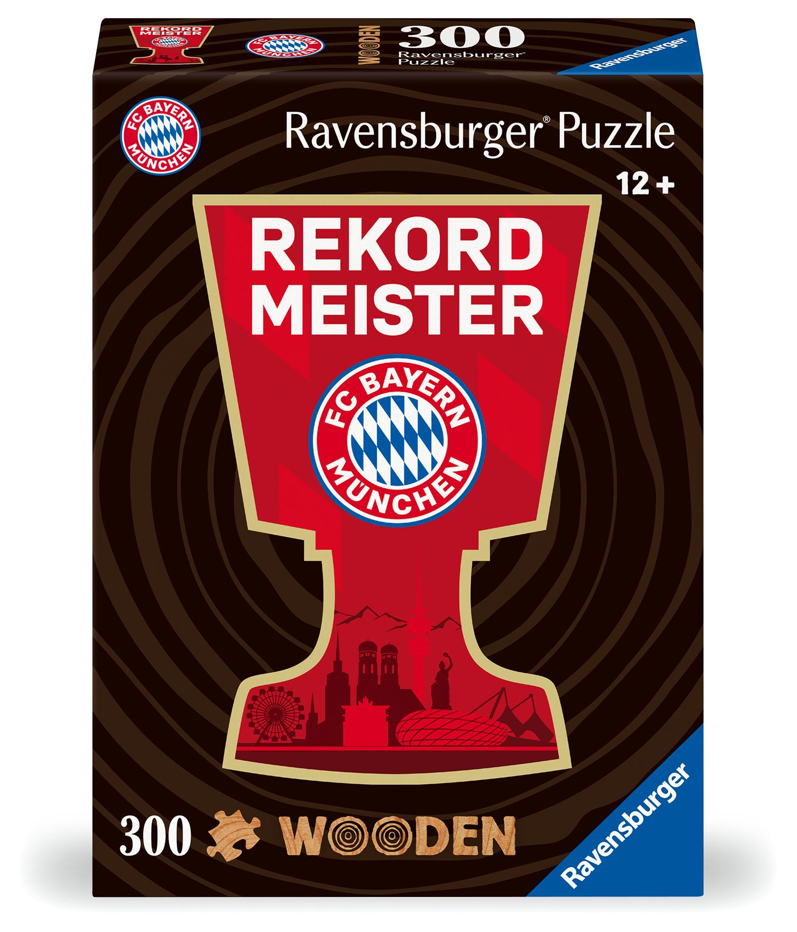 Vorderes Coverbild WOODEN Puzzle - FC Bayern München - konturgeformtes Holzpuzzle mit 300 Teilen